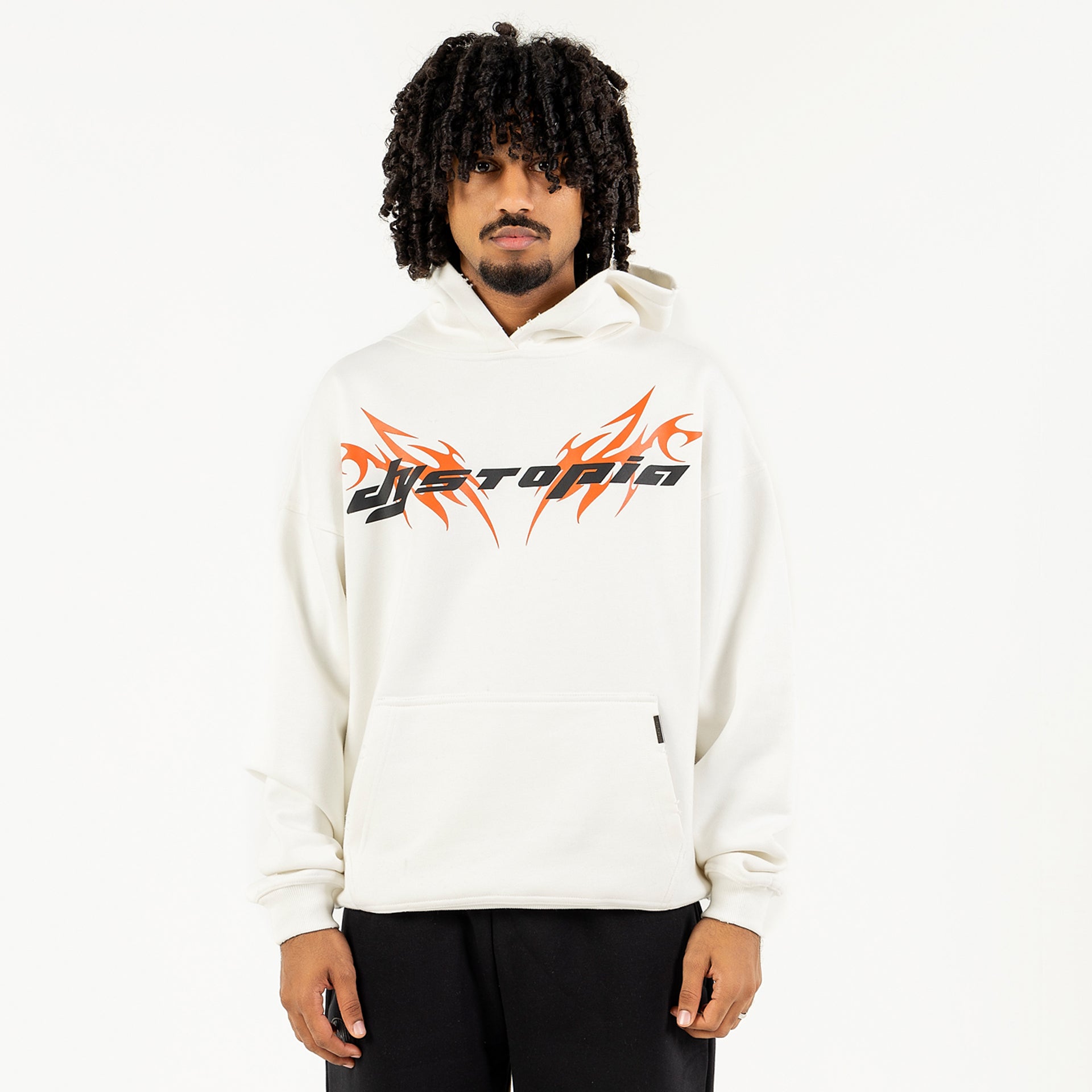 Cream Logo Hoodie By Dystopia