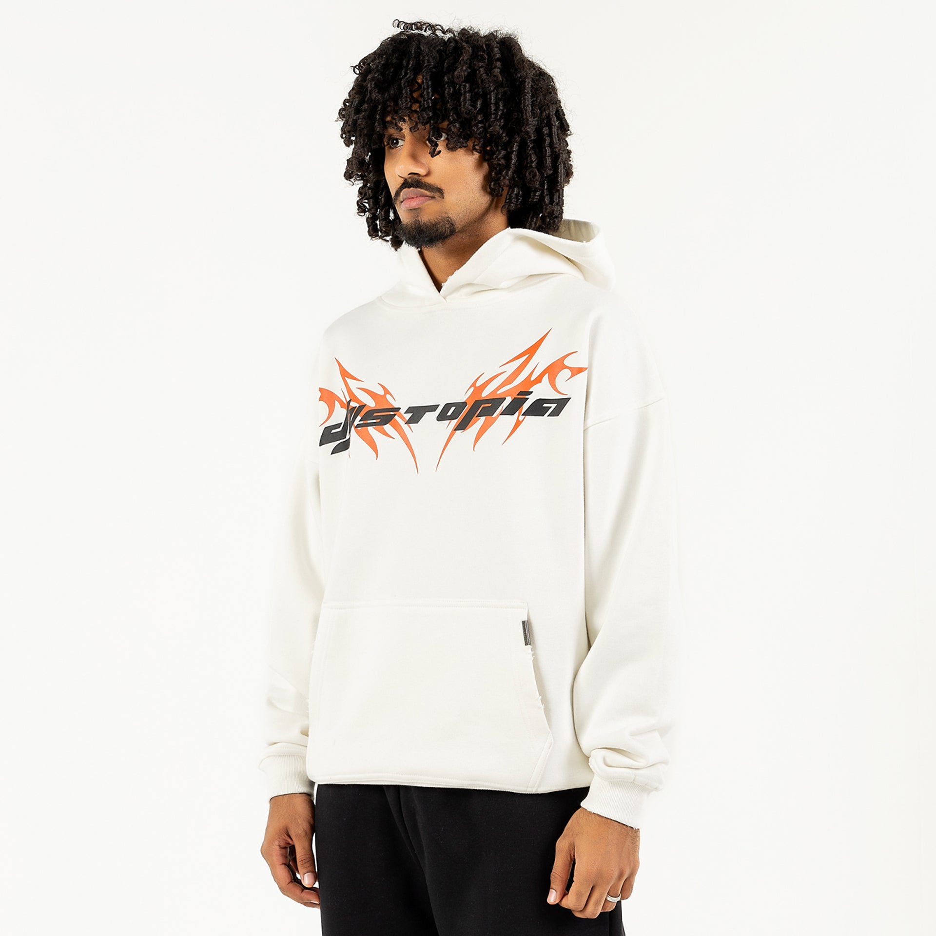 Cream Logo Hoodie By Dystopia