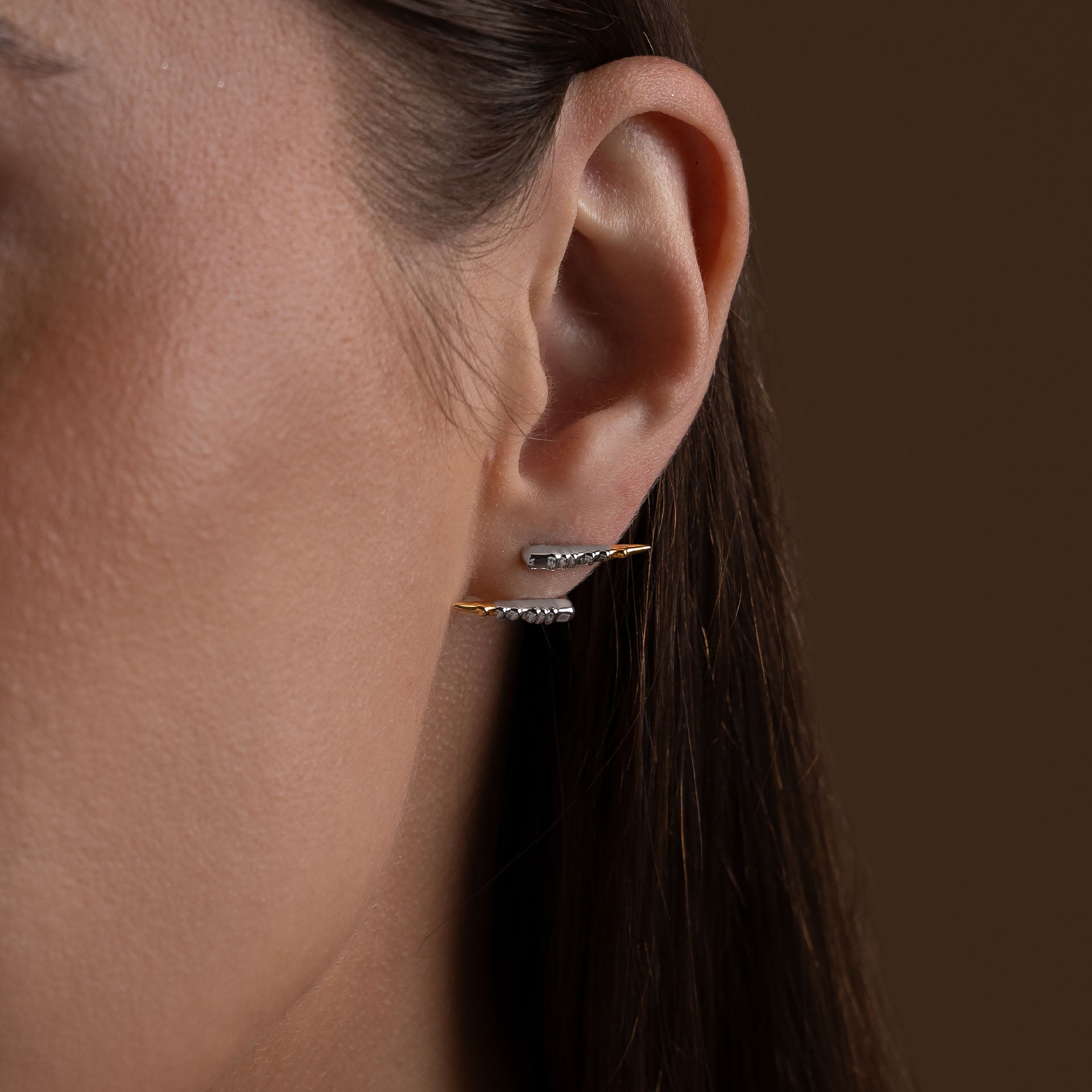 Silver Rhodium Ibex Earrings By L'rosha