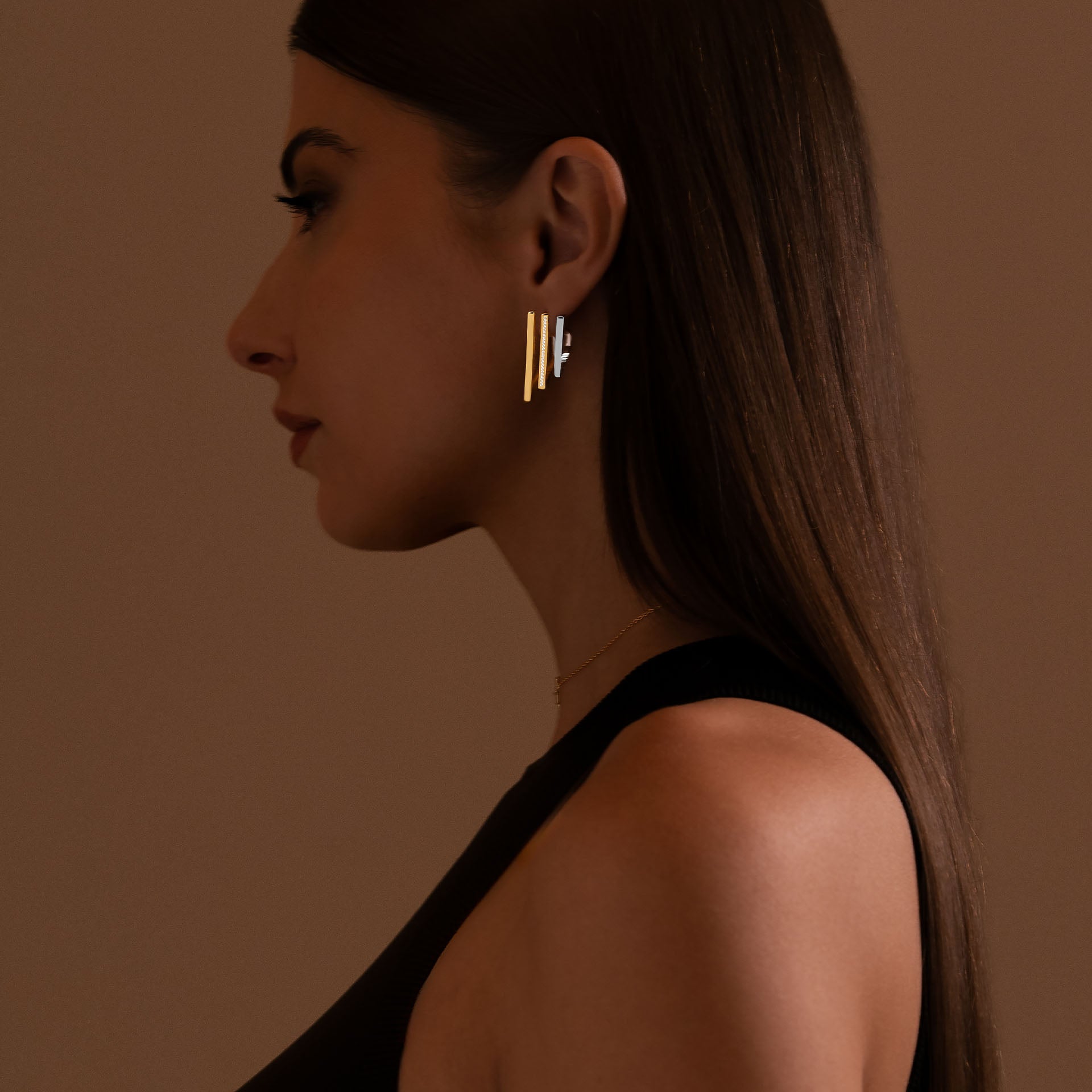 Gold Plated Geo Earrings By L'rosha