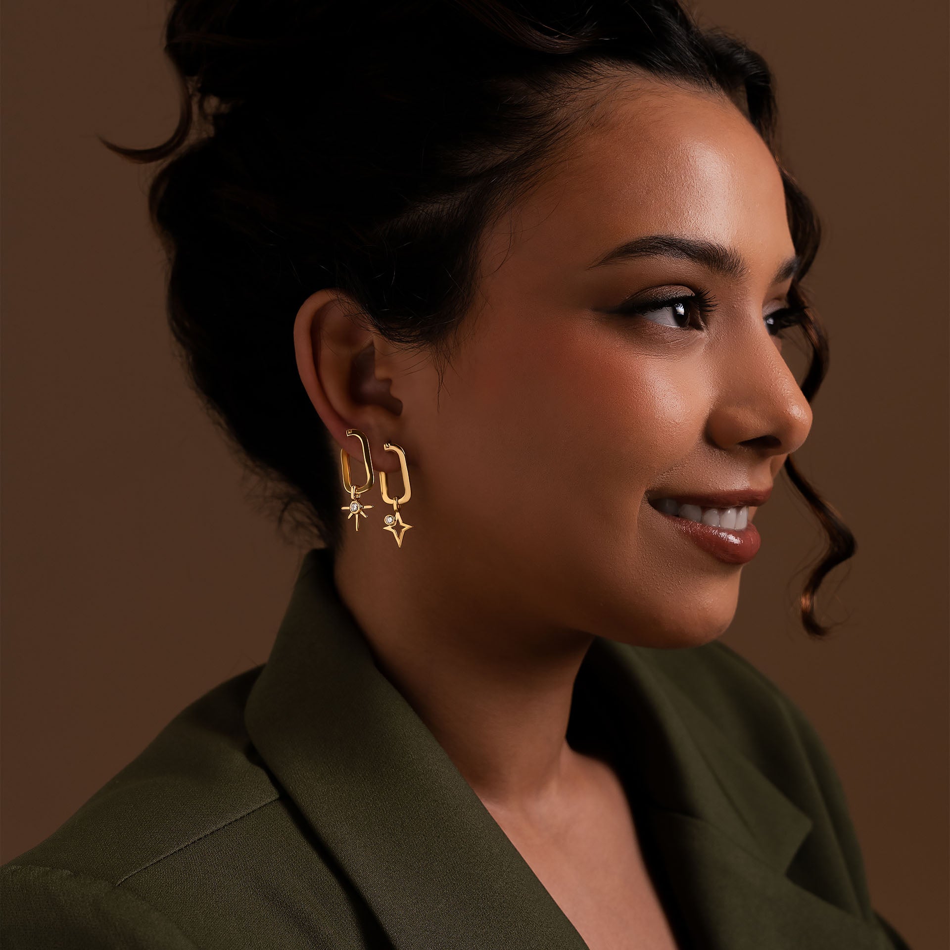 Gold Plated Sun Earrings By L'rosha