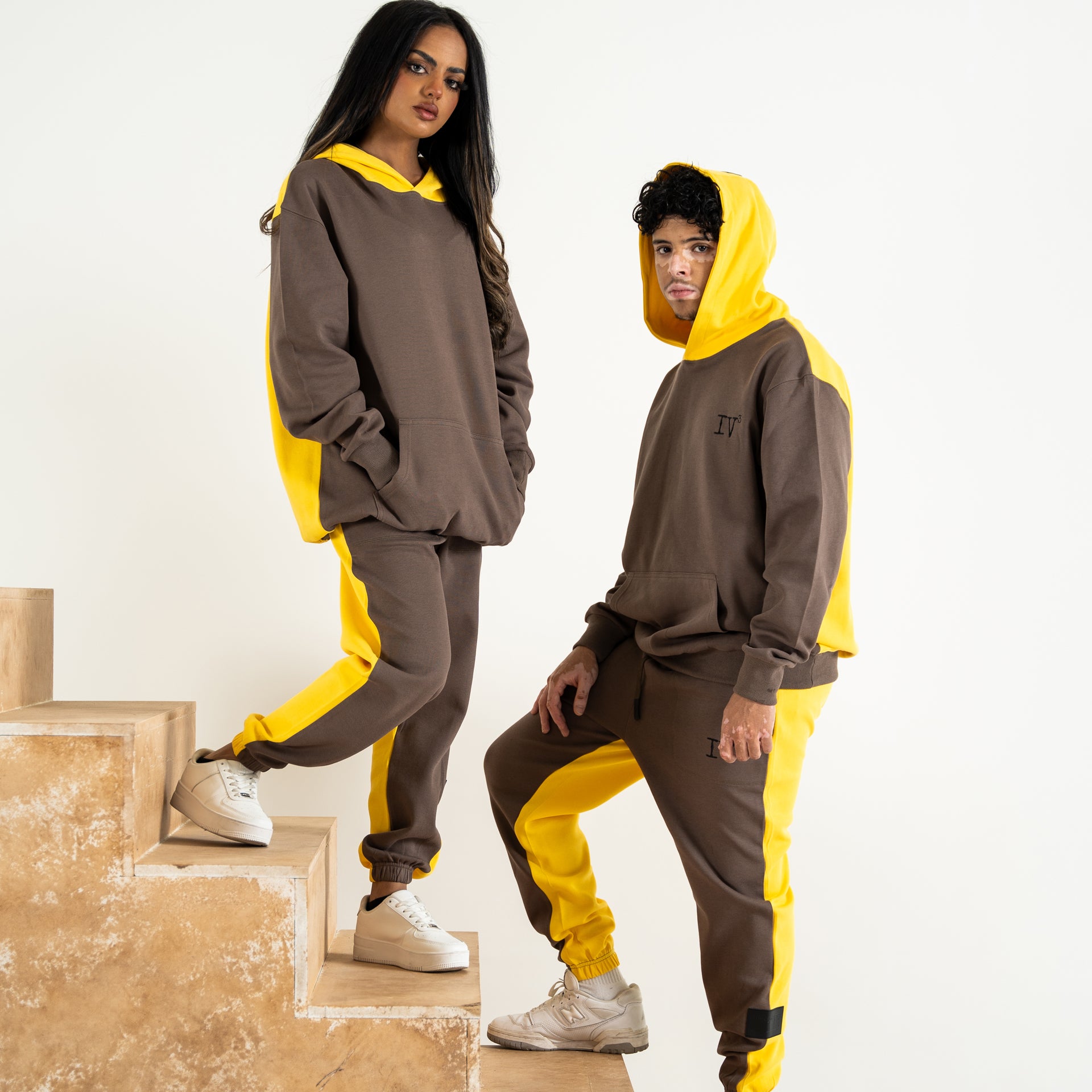 Grey & Yellow Tracksuit From Triple Four