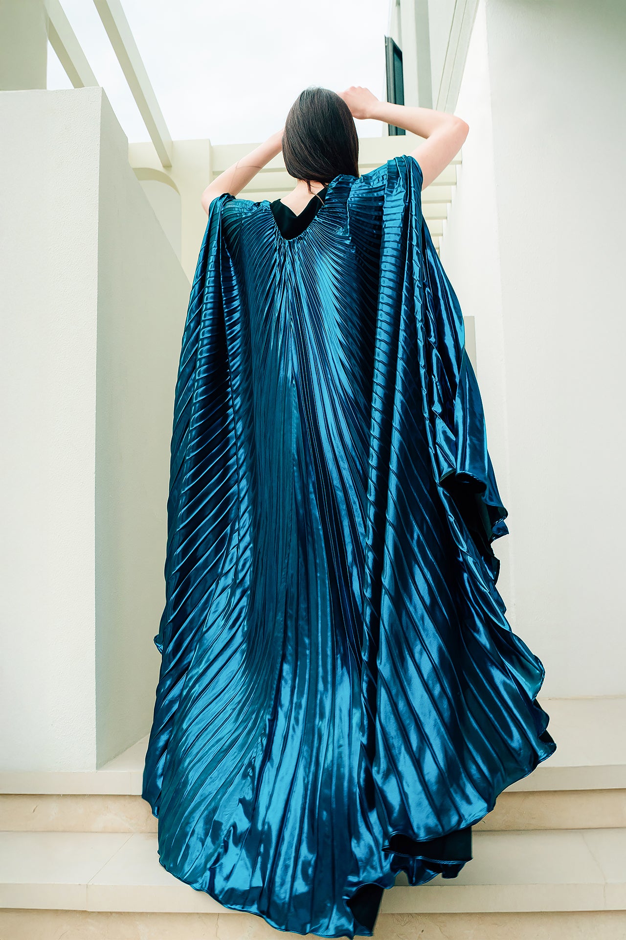 The Phoenix Metallic Teal Cape by Canava