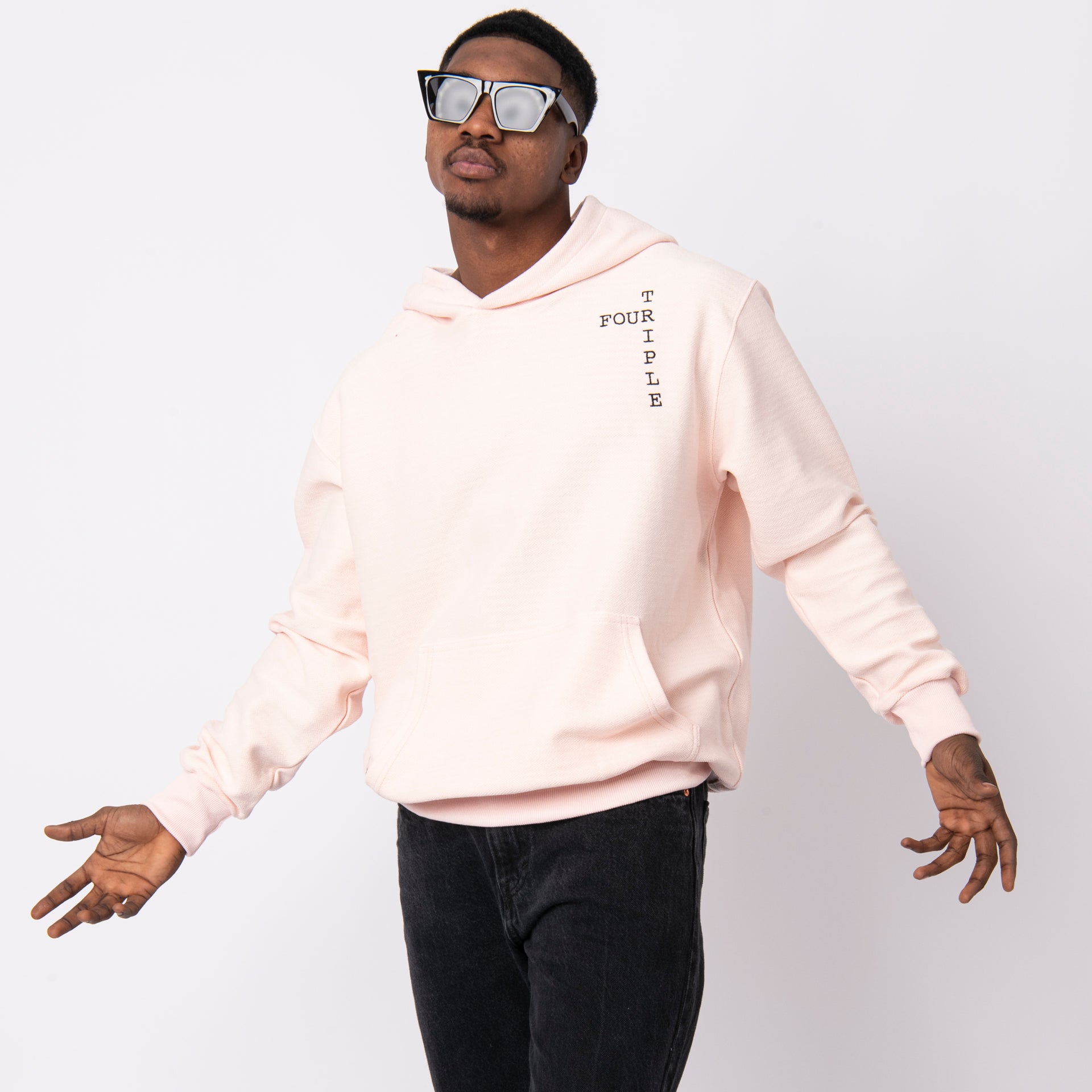 Light Pink Hoodie From Triple Four