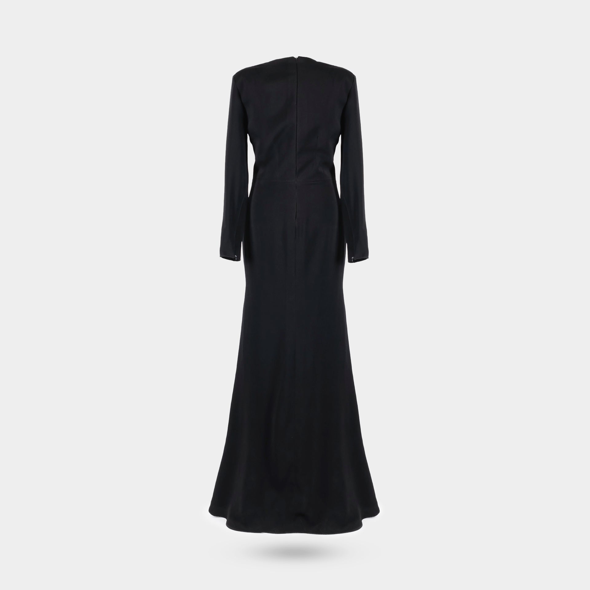 BLACK SATIN CREPE DRESS BY IVORI