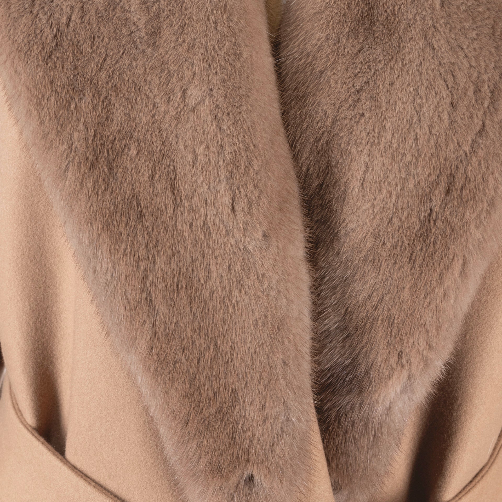 Camel Mink Fur Long Coat From F.line