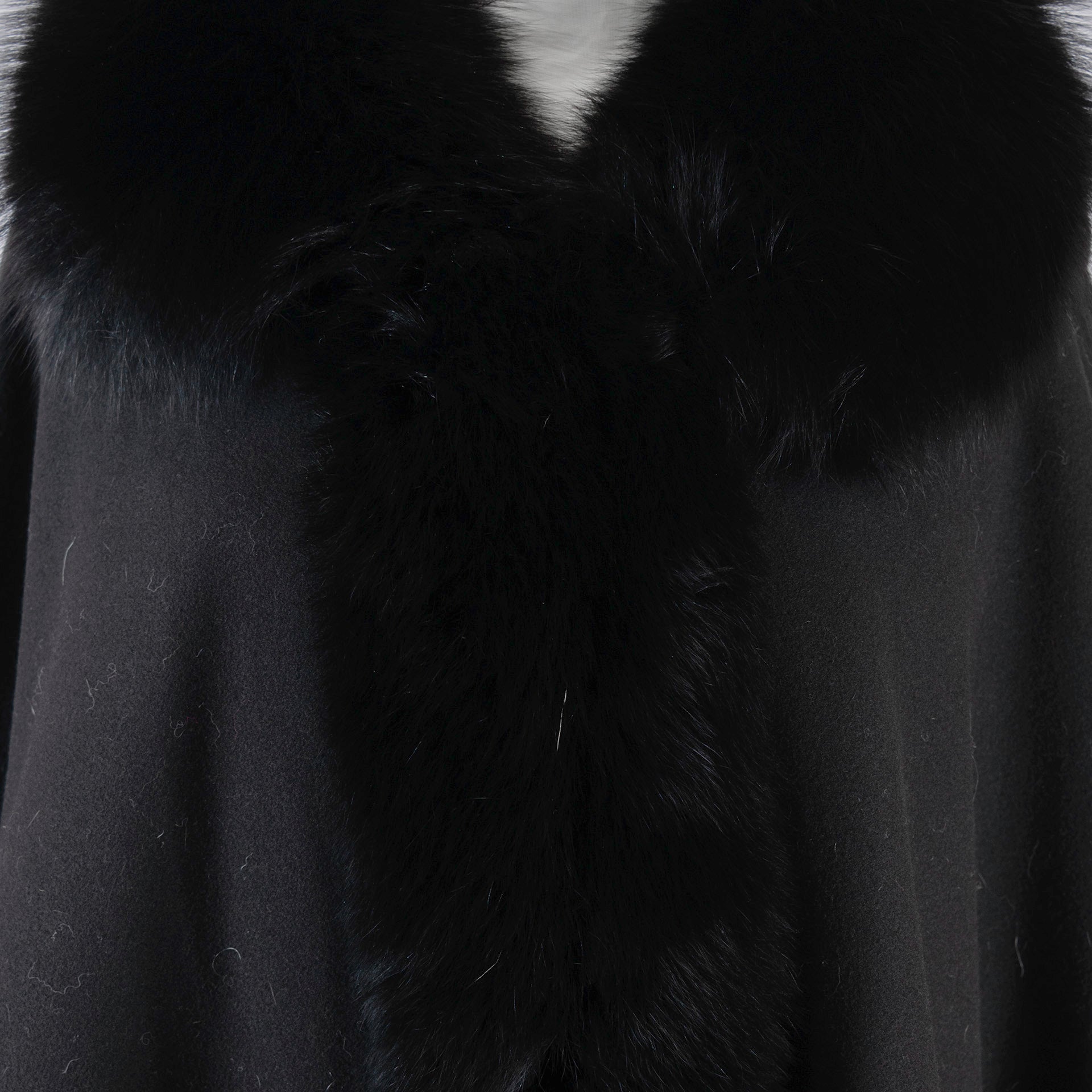Black Fur Cape Shawl From F.line