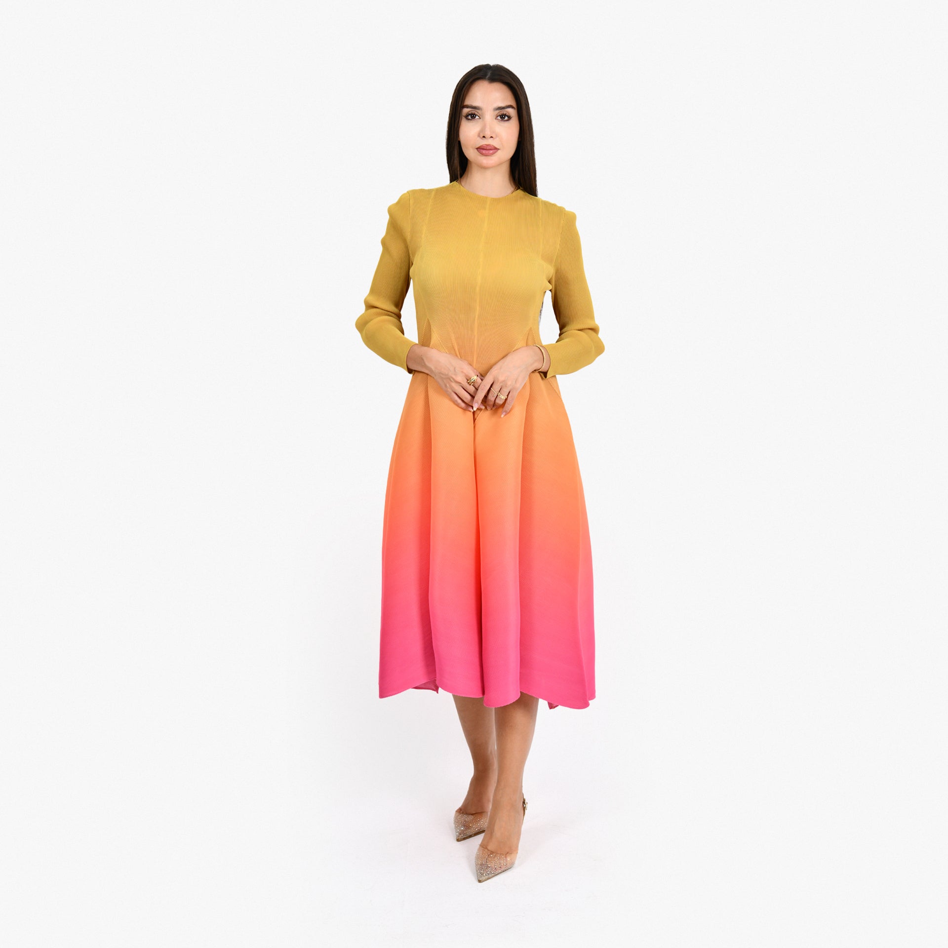 Multicolored Pink and Mustard Dress By WeCre8