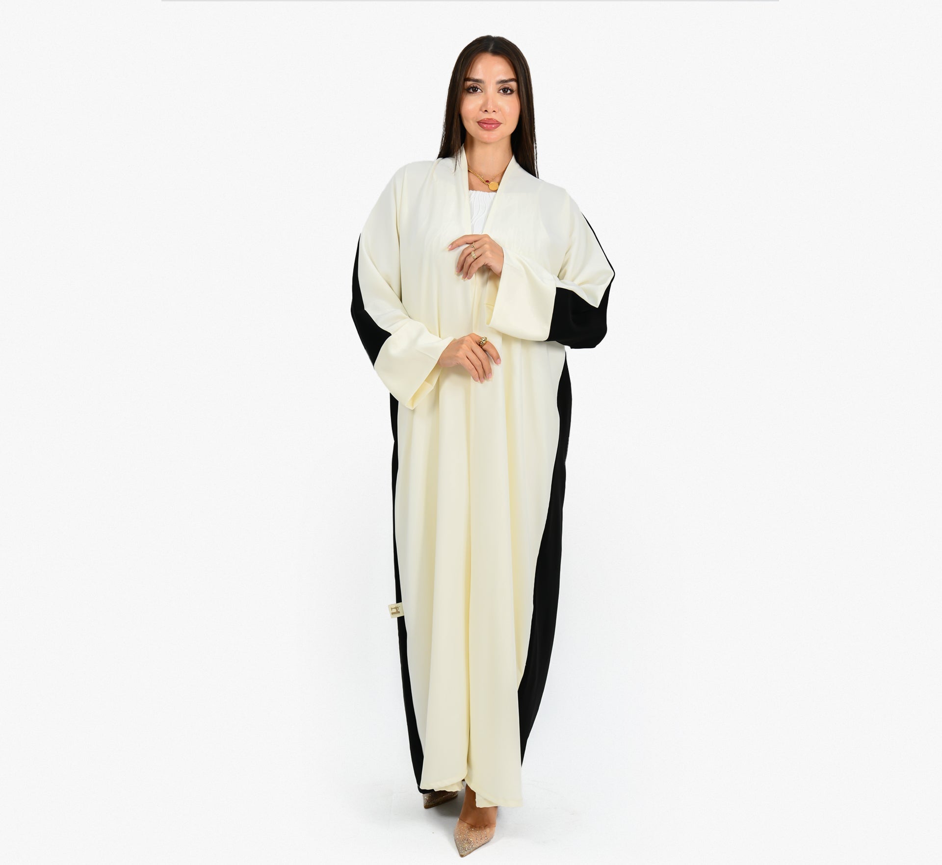 Barbi Black & White Abaya From Darzah