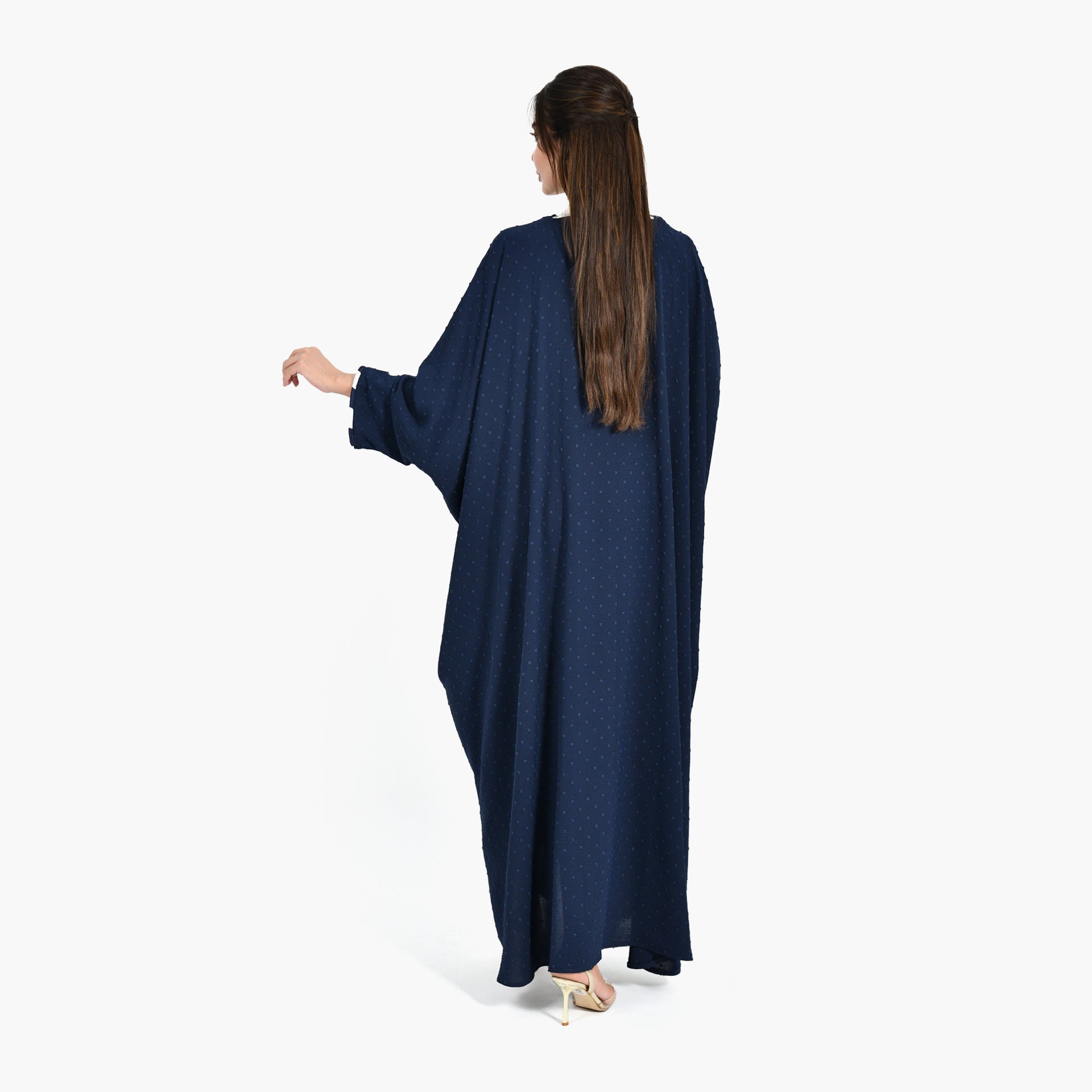 Artistic Navy Blue Abaya - Bisht Design