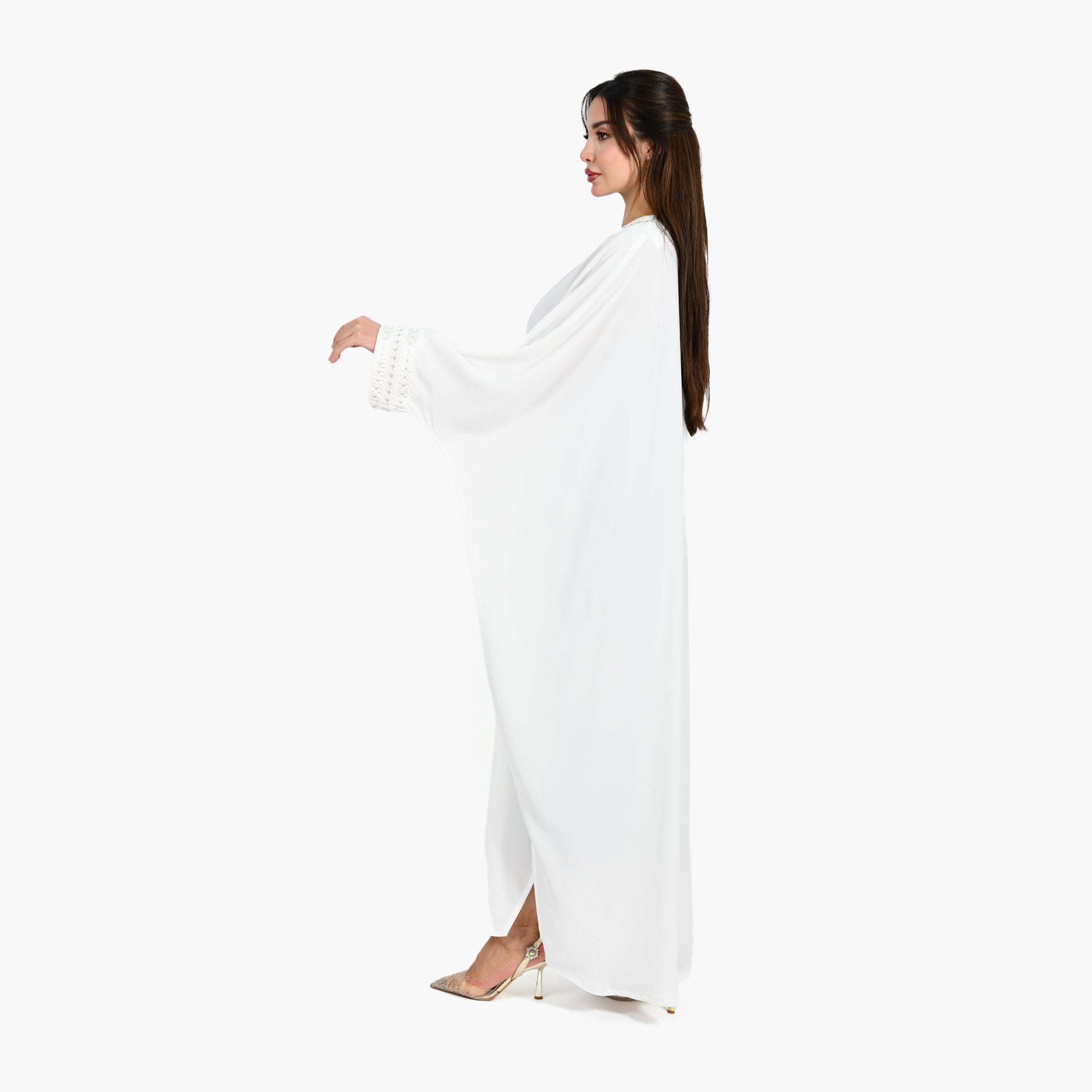 Versace White Abaya - Bisht Design