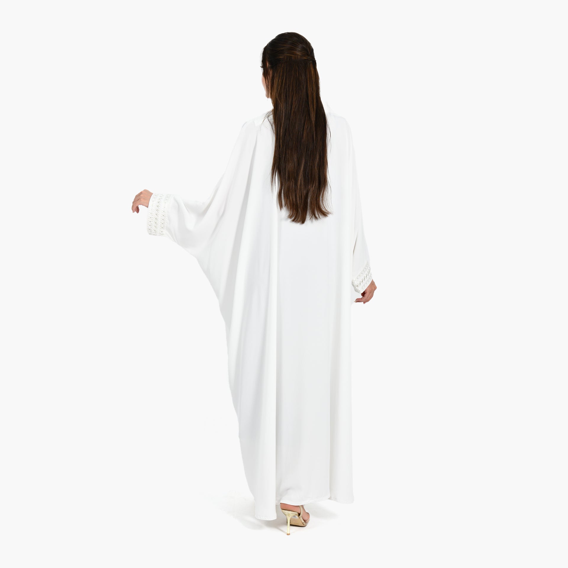 Versace White Abaya - Bisht Design