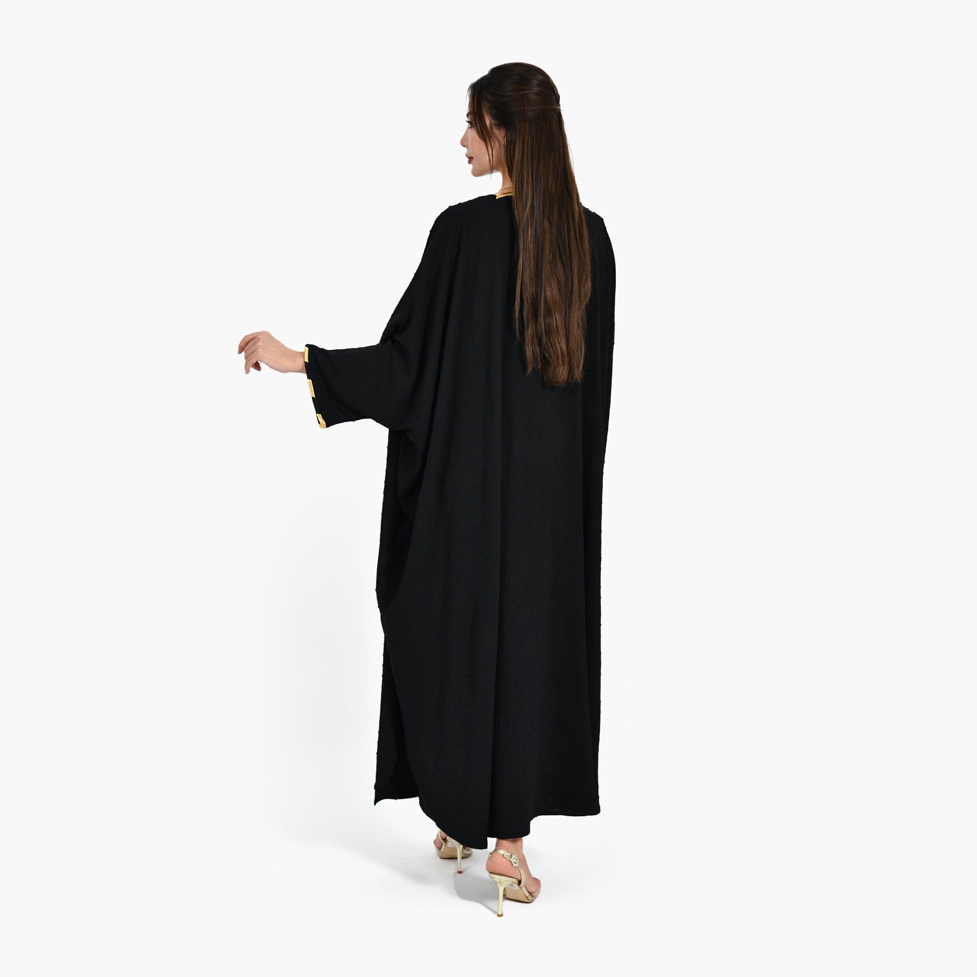 Artistic Black Abaya - Bisht Design