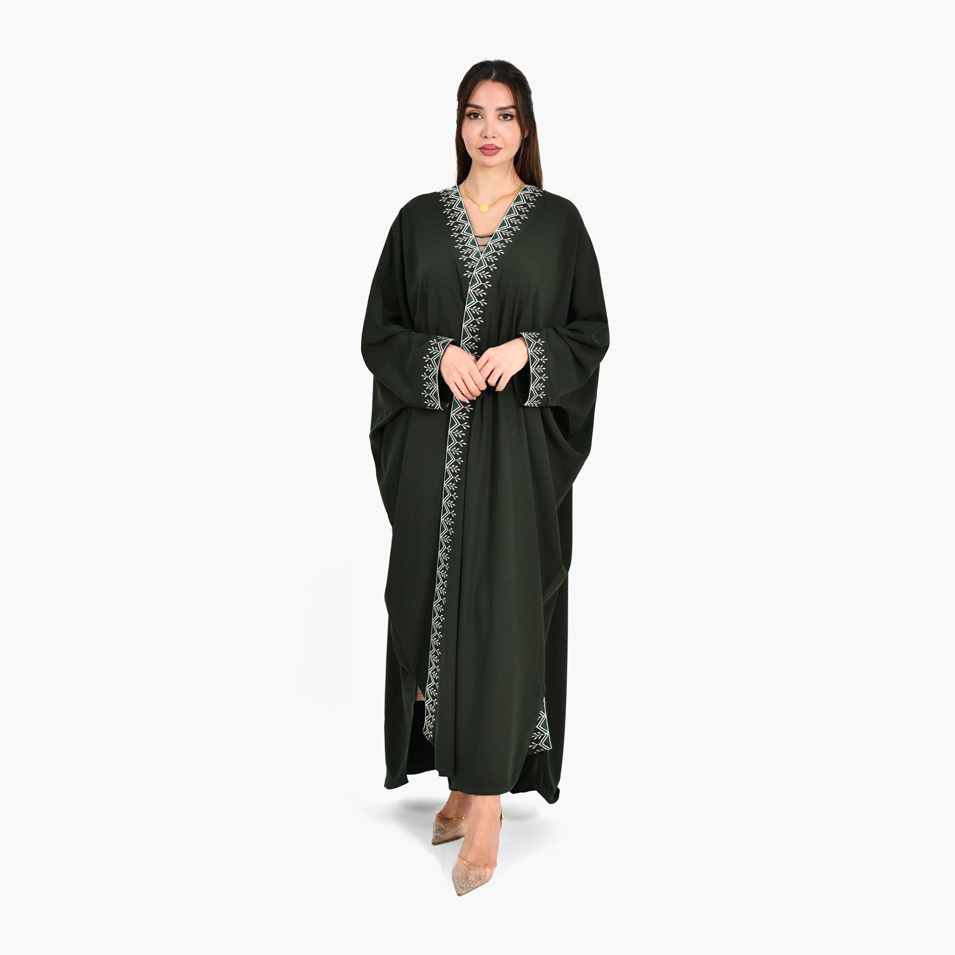 Hijazi Green Abaya - Bisht Design