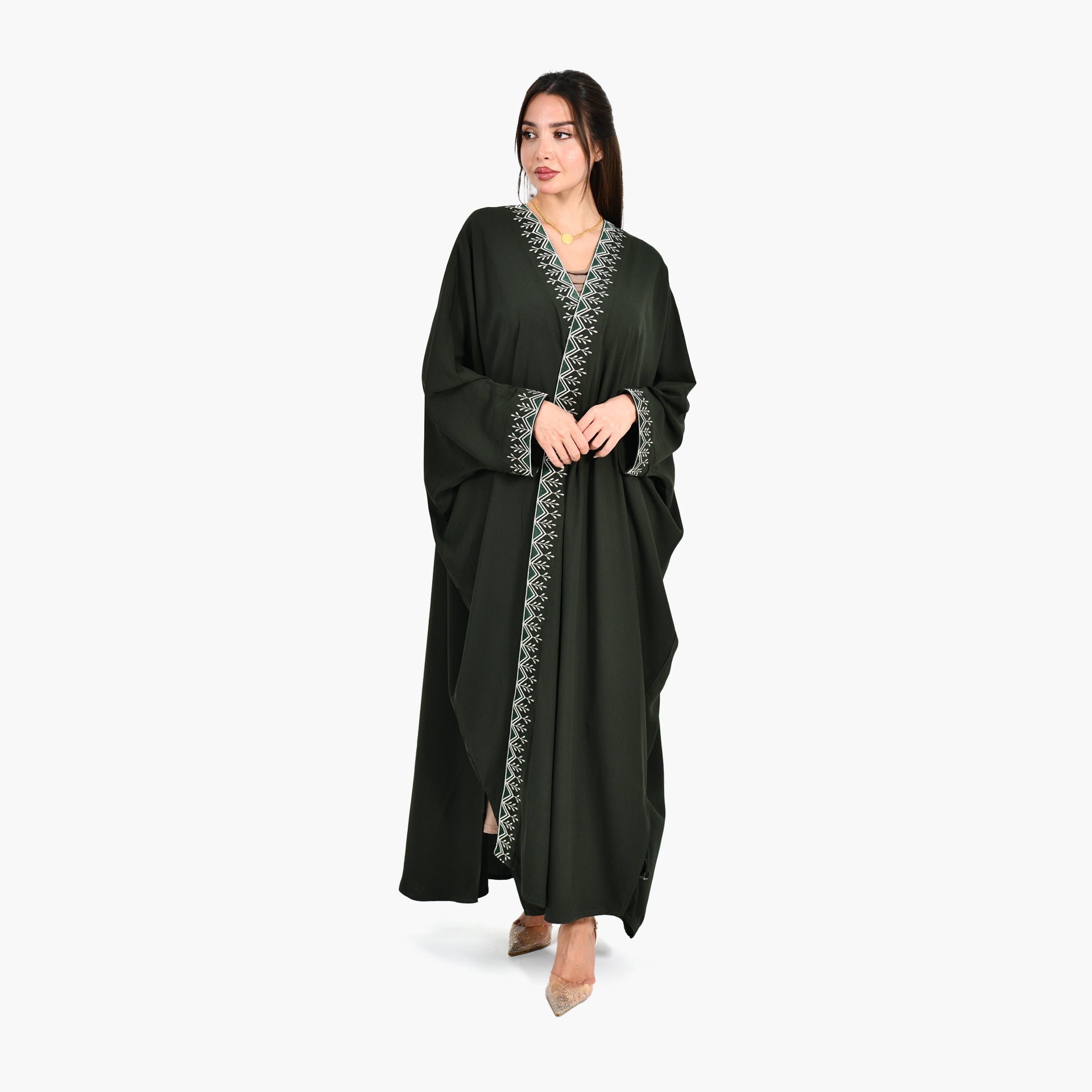 Hijazi Green Abaya - Bisht Design