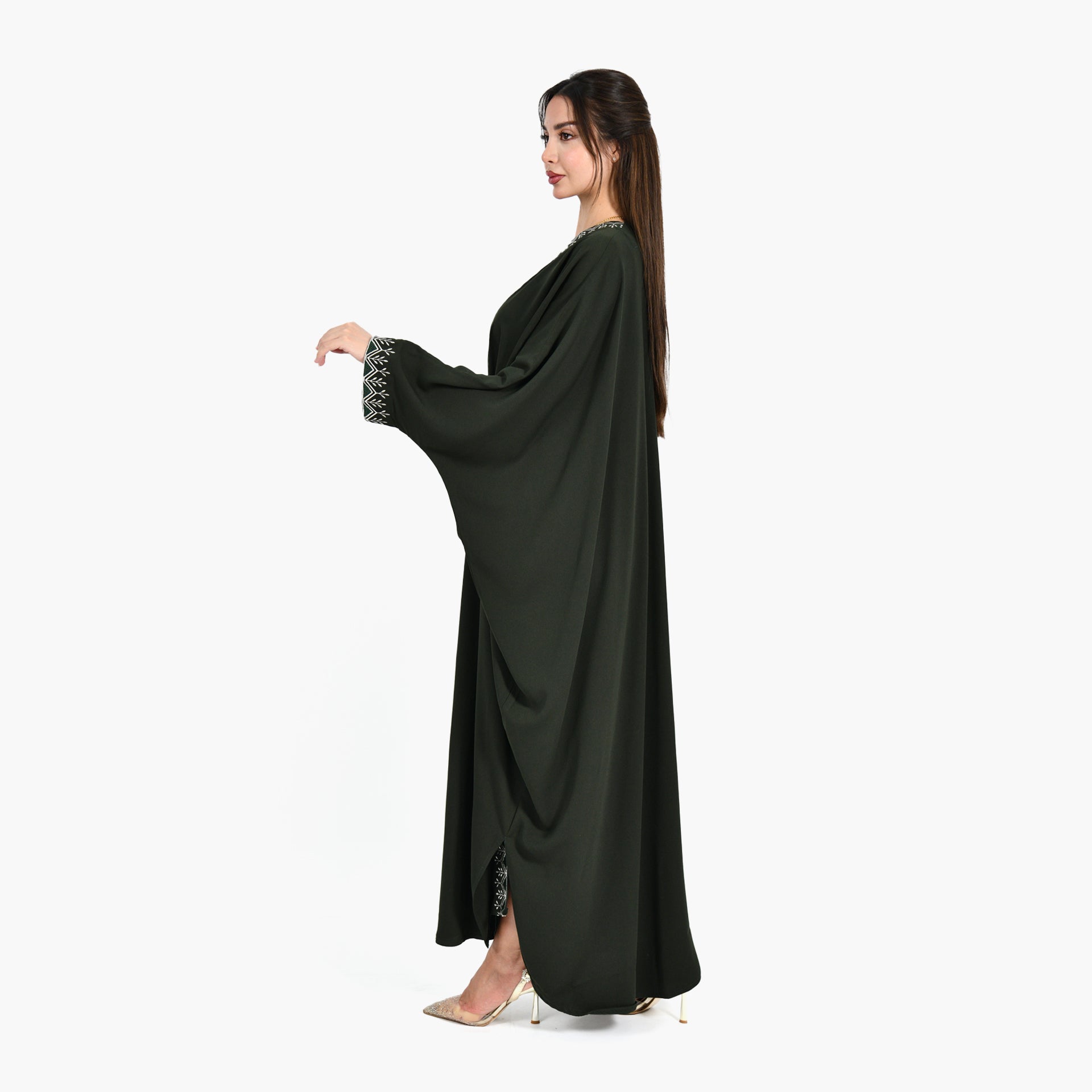 Hijazi Green Abaya - Bisht Design