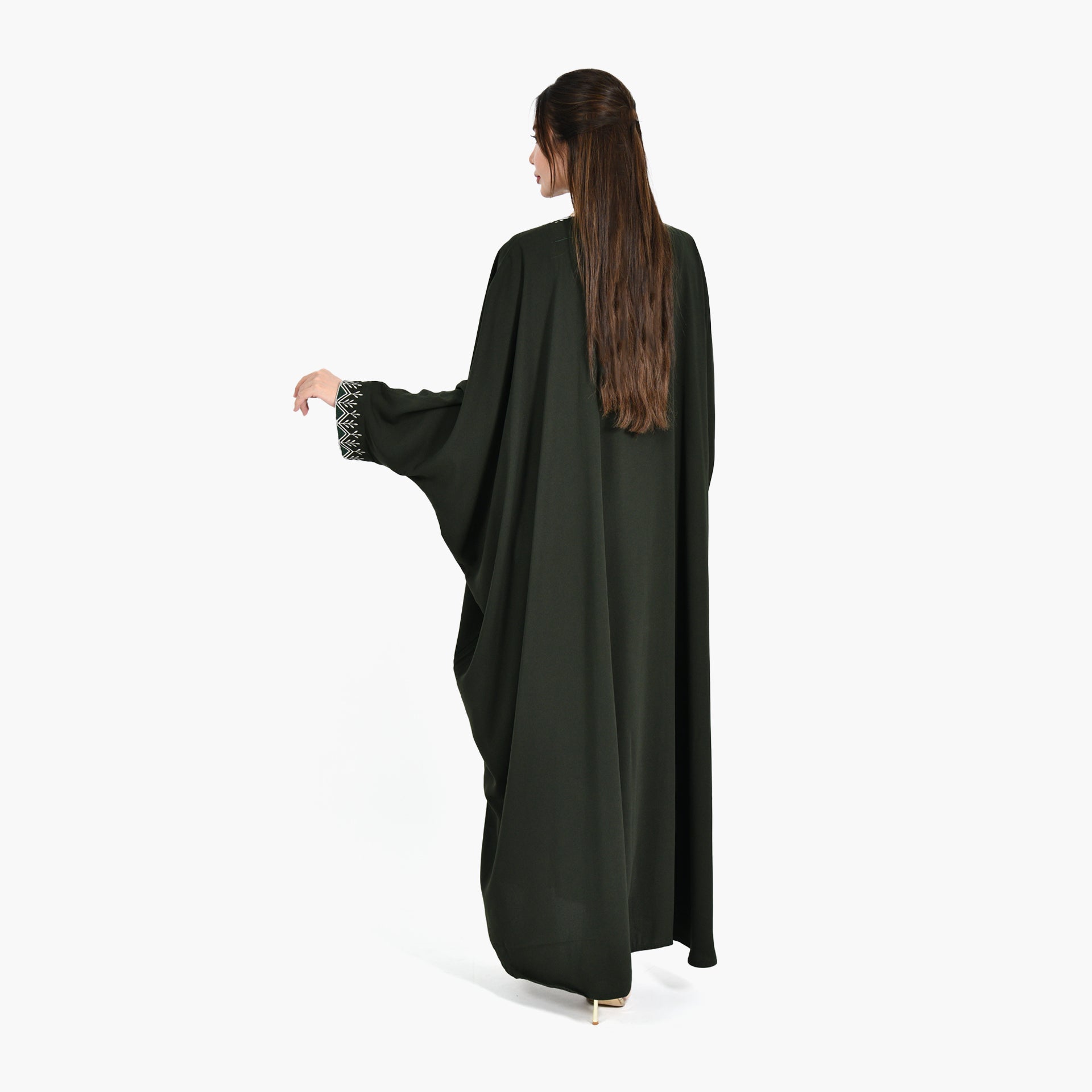 Hijazi Green Abaya - Bisht Design