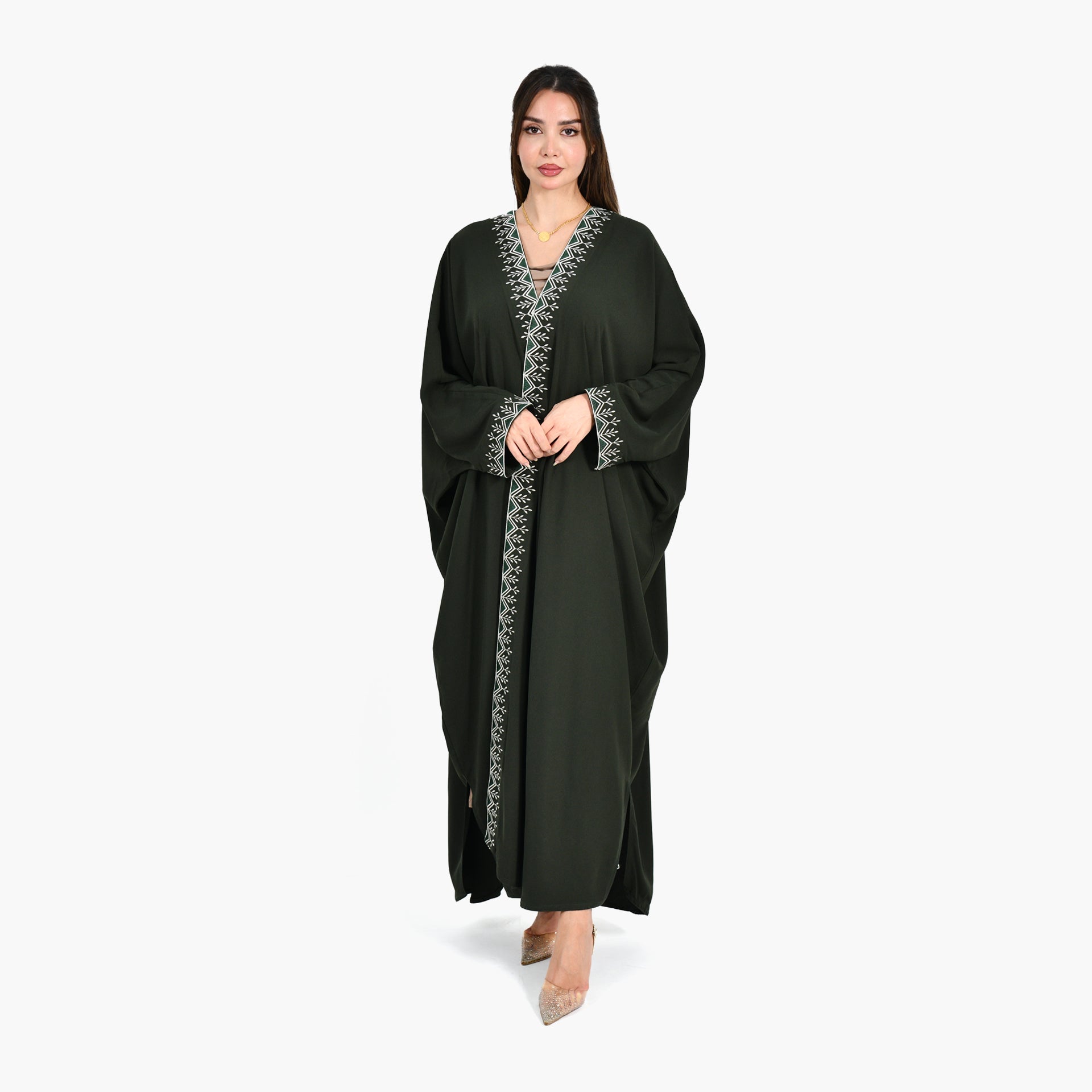 Hijazi Green Abaya - Bisht Design