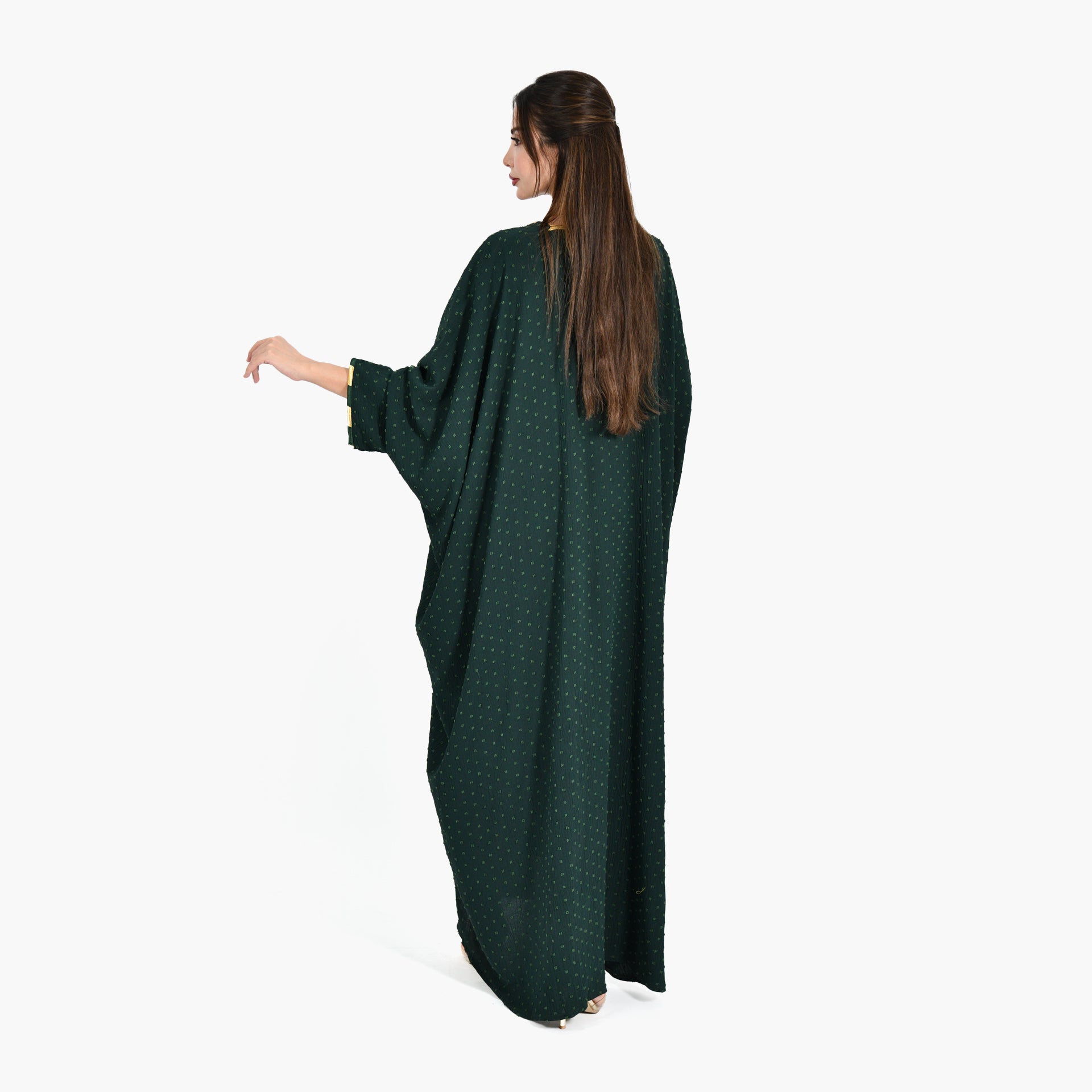 Artistic Green Abaya - Bisht Design