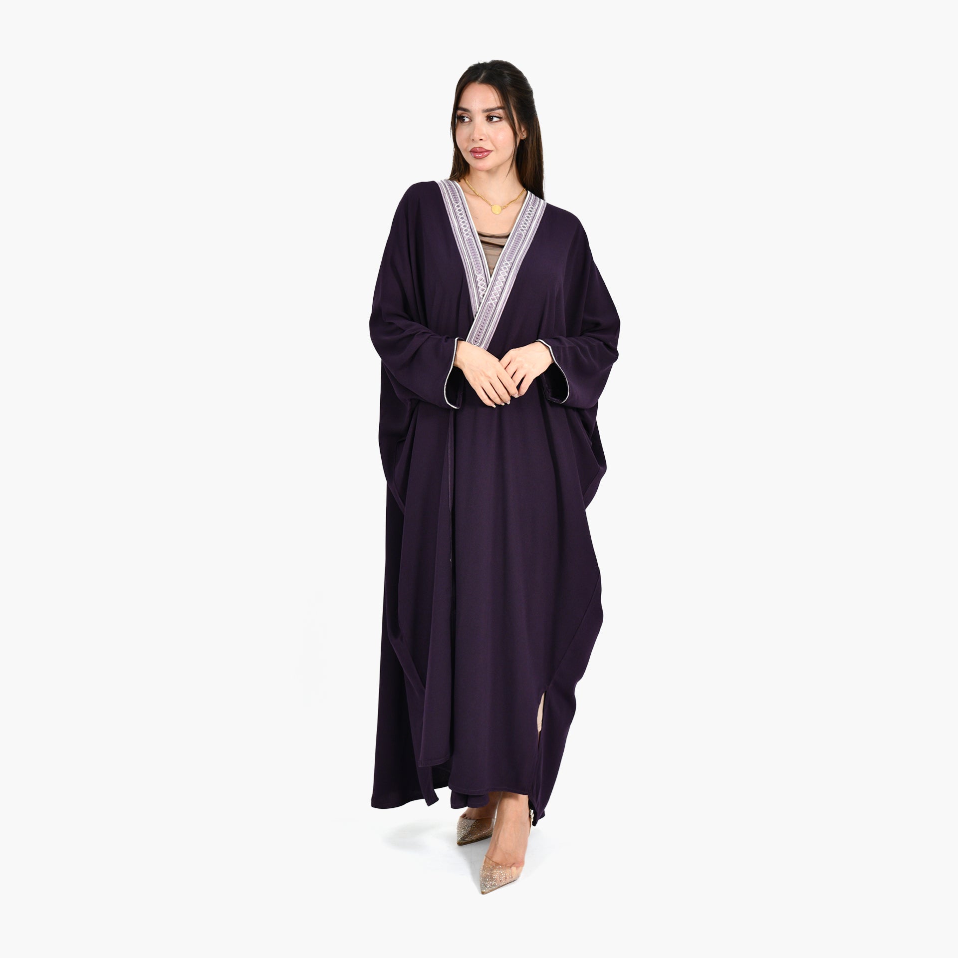 Al-Johara Purple Abaya - Bisht Design