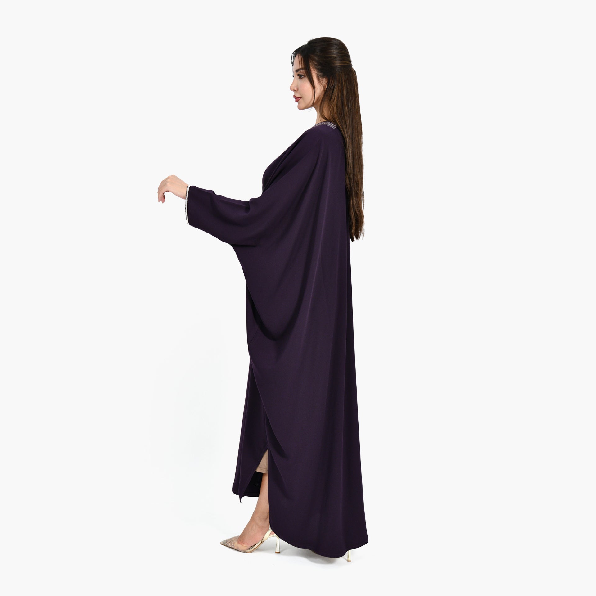 Al-Johara Purple Abaya - Bisht Design