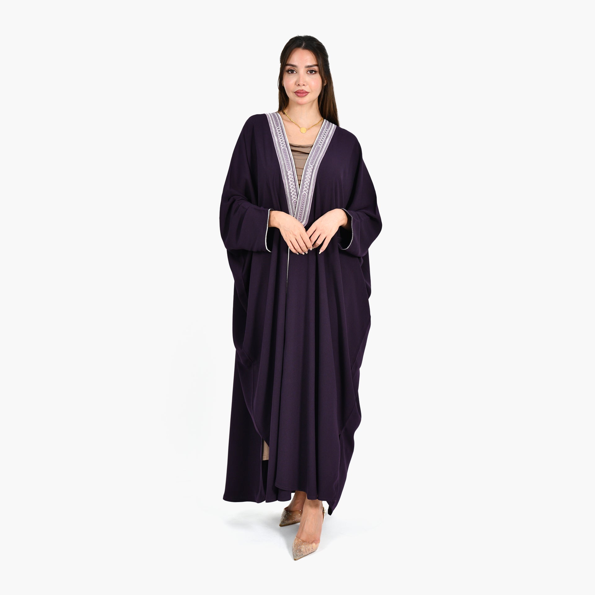 Al-Johara Purple Abaya - Bisht Design