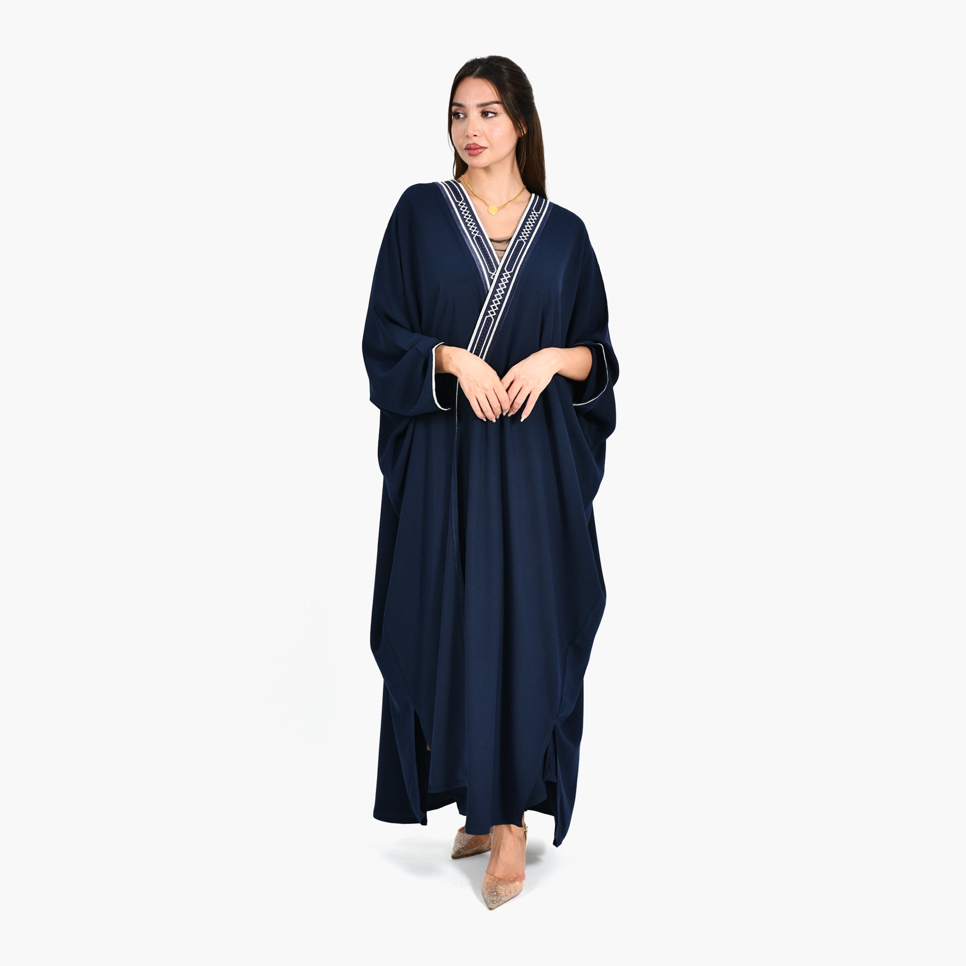 Al-Johara Navy Blue Abaya - Bisht Design