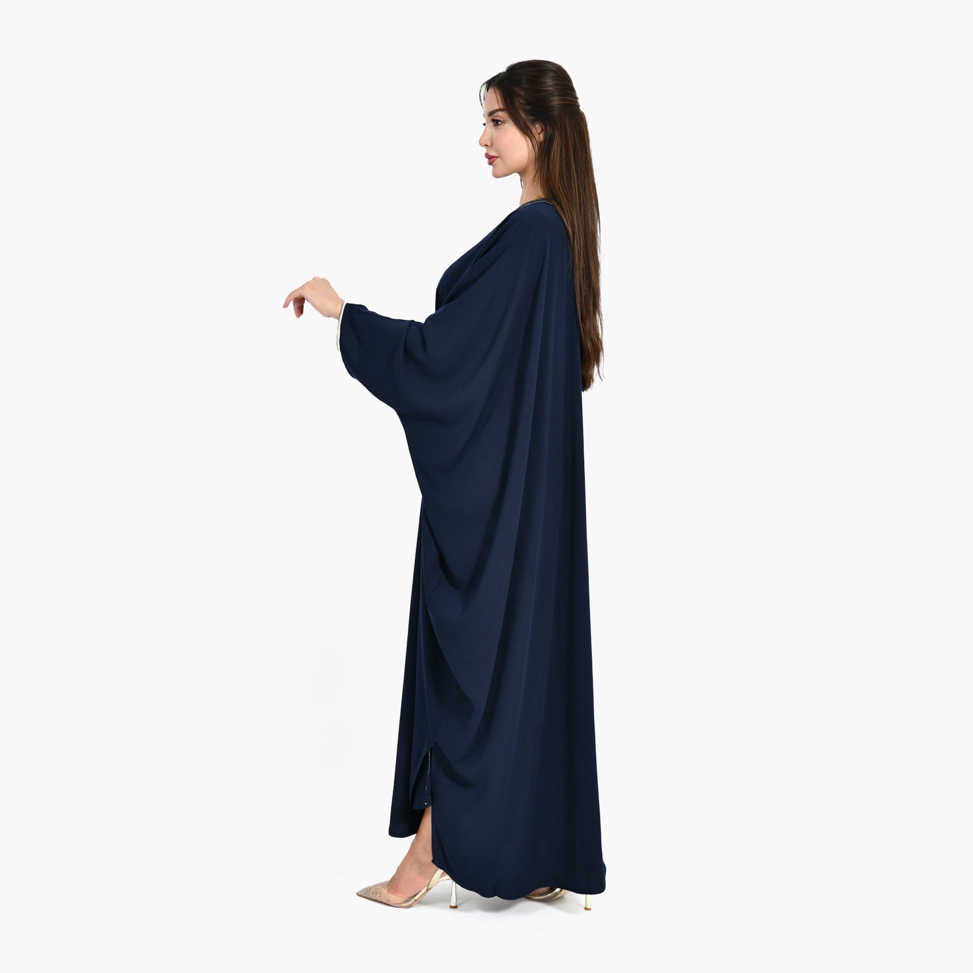 Al-Johara Navy Blue Abaya - Bisht Design