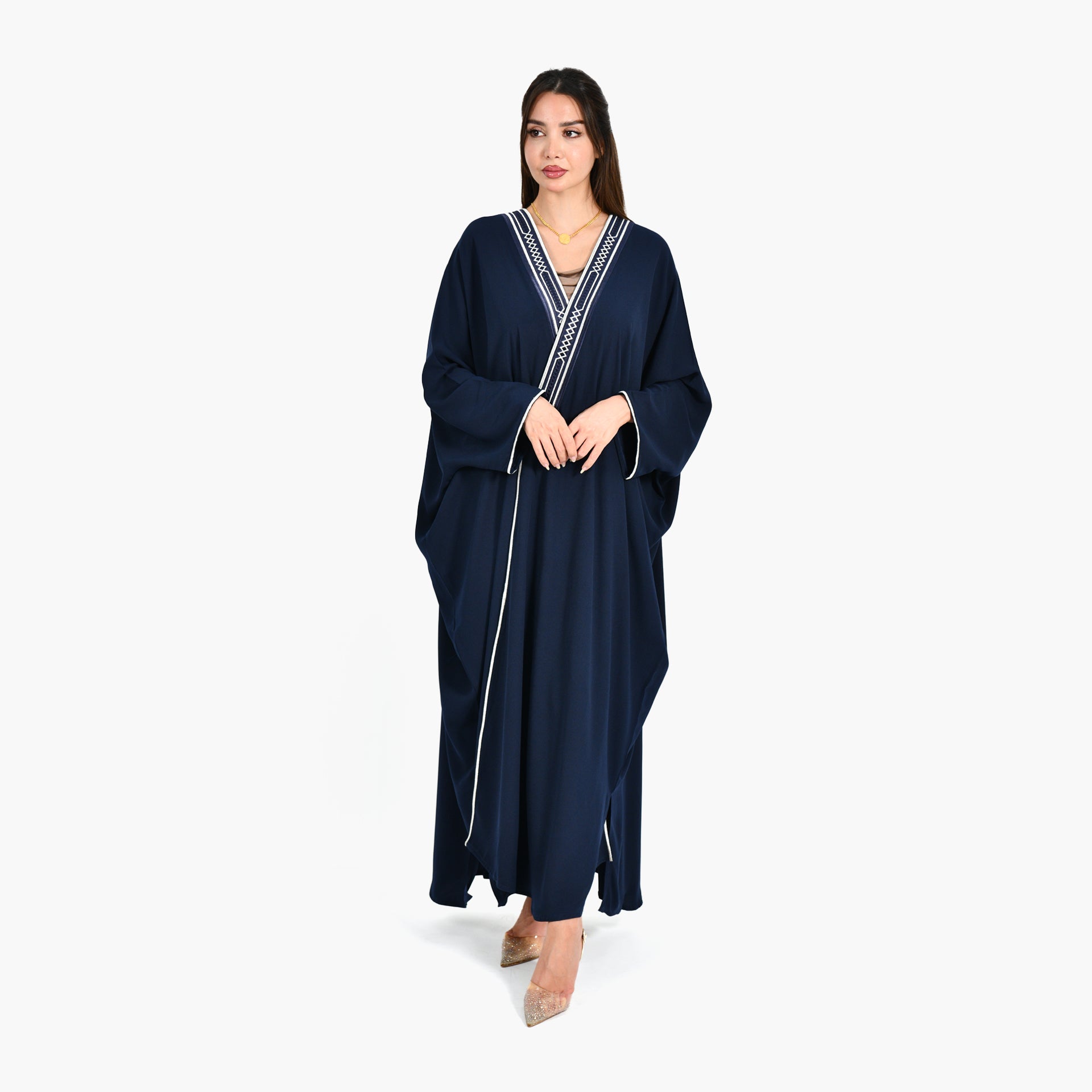 Al-Johara Navy Blue Abaya - Bisht Design