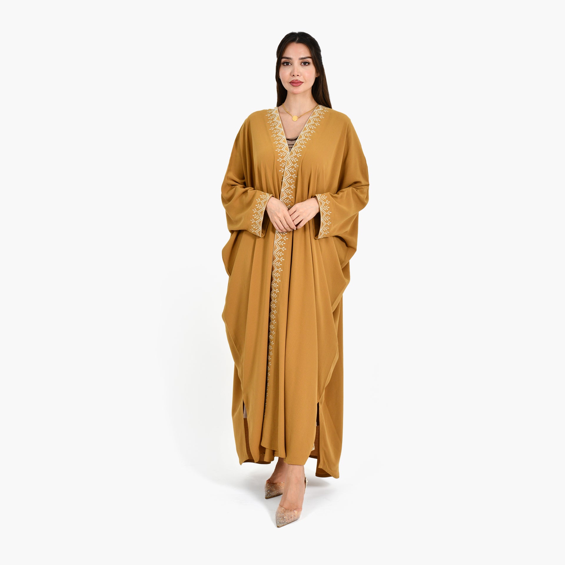 Hijazi Orange Abaya - Bisht Design