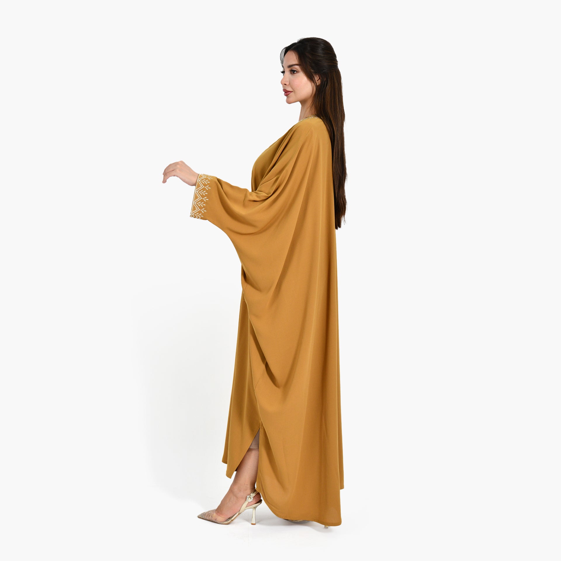 Hijazi Orange Abaya - Bisht Design