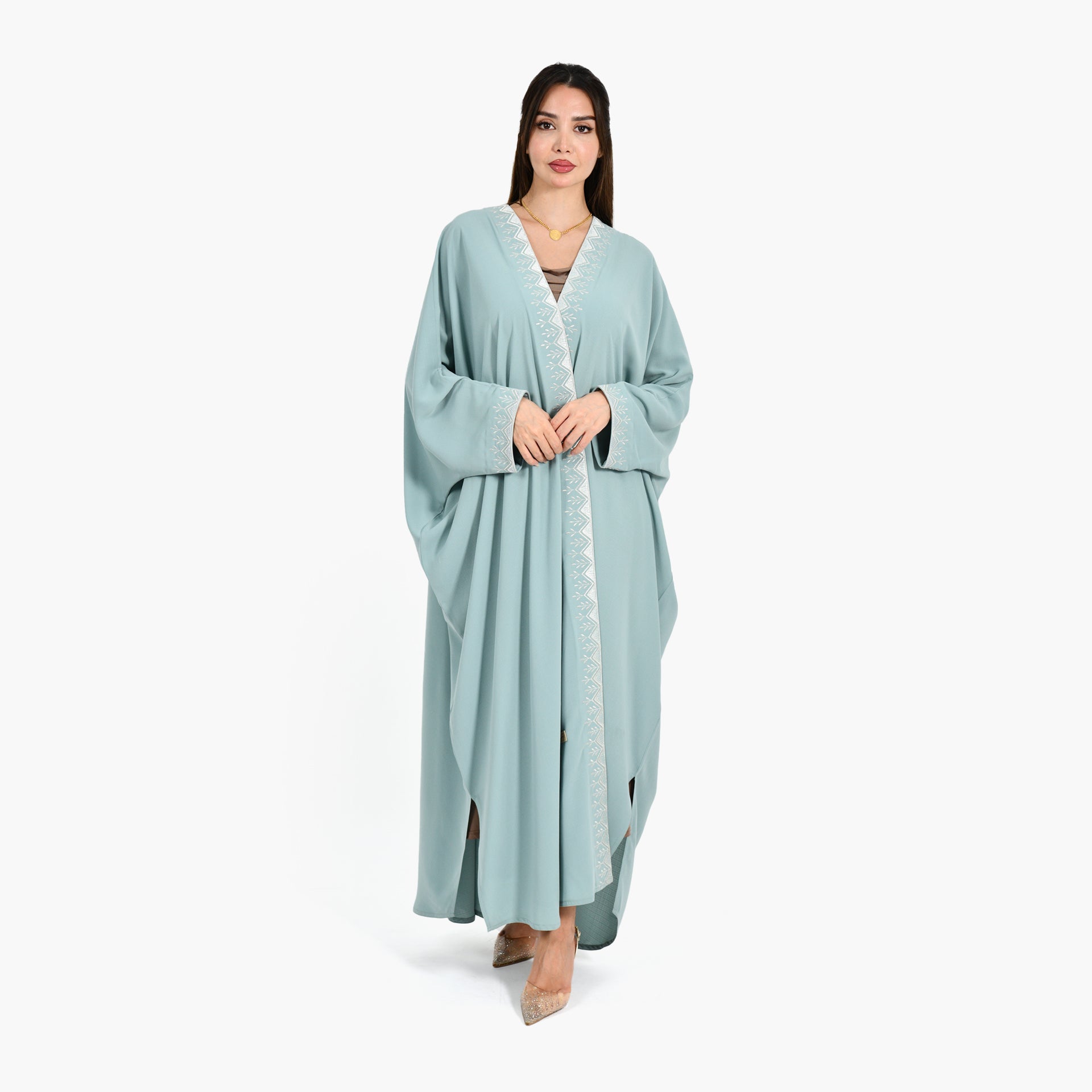 Hijazi Turquoise Abaya - Bisht Design