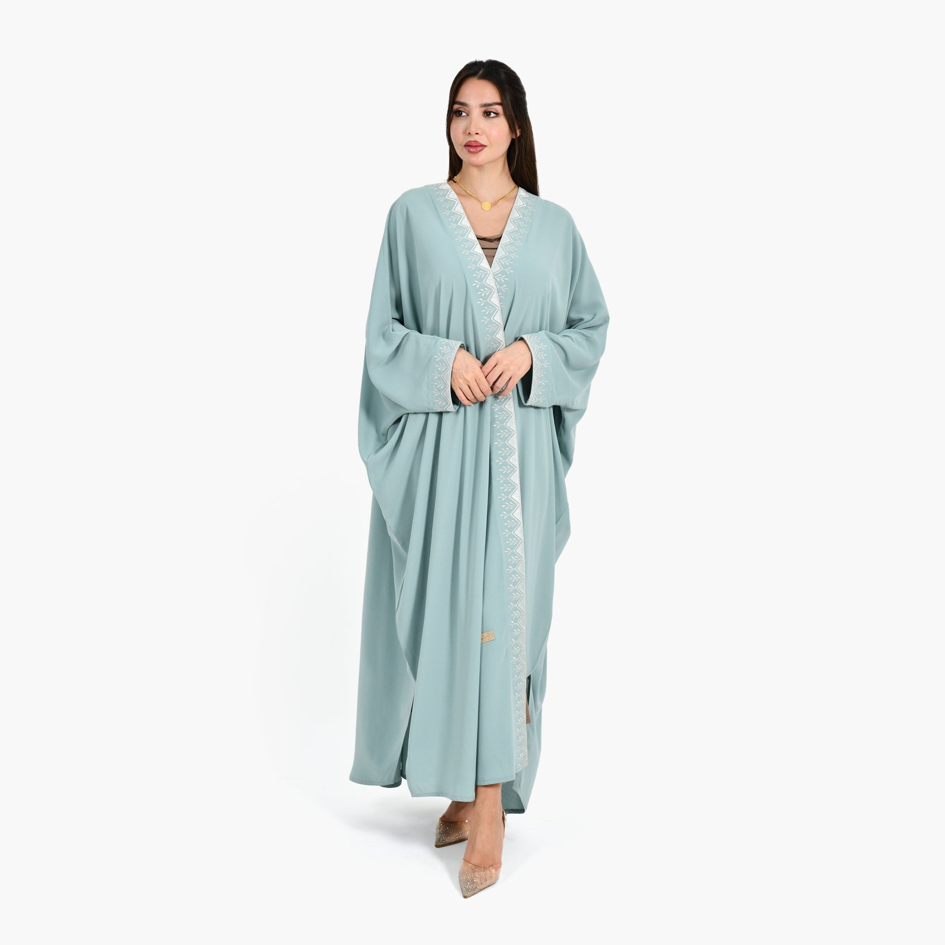 Hijazi Turquoise Abaya - Bisht Design