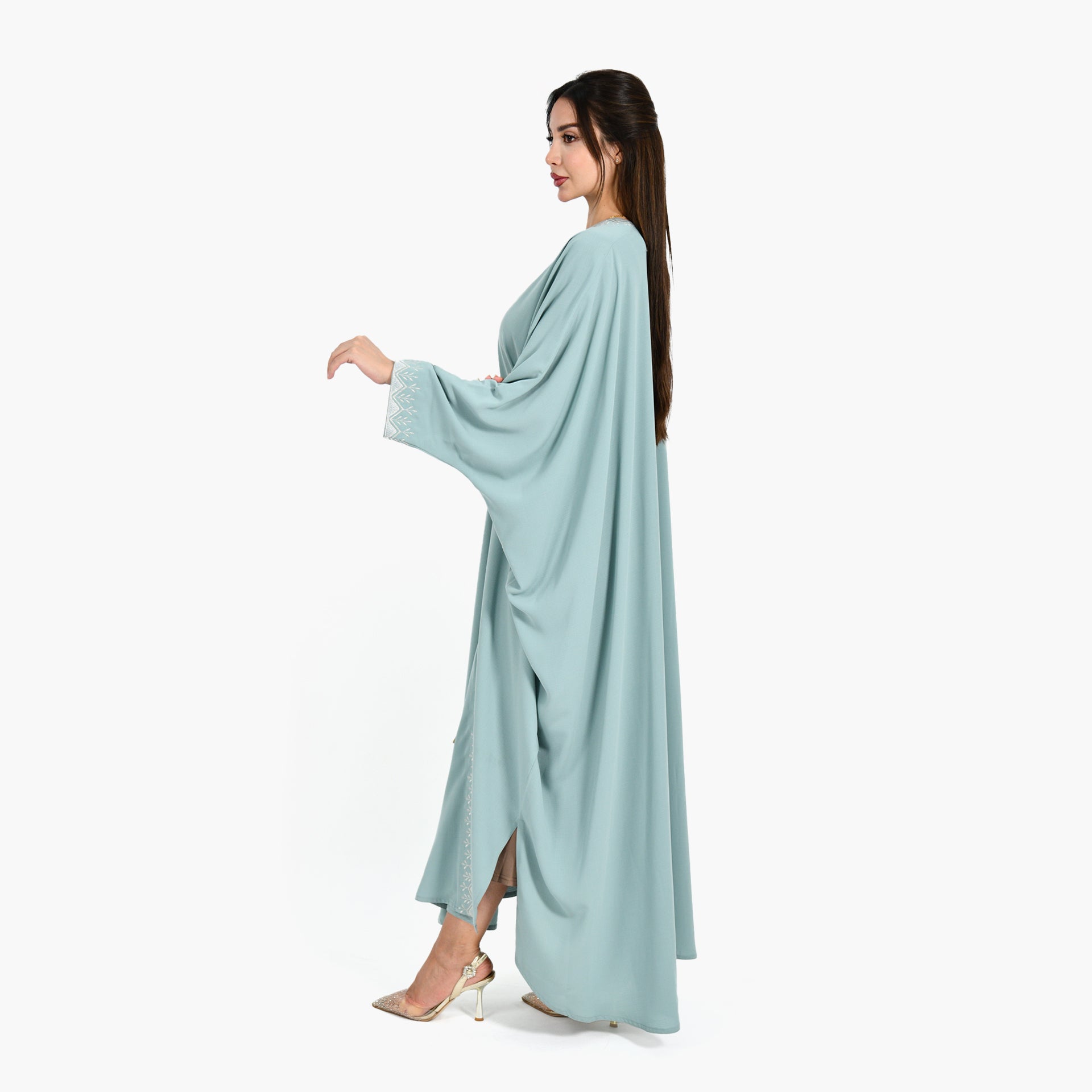 Hijazi Turquoise Abaya - Bisht Design