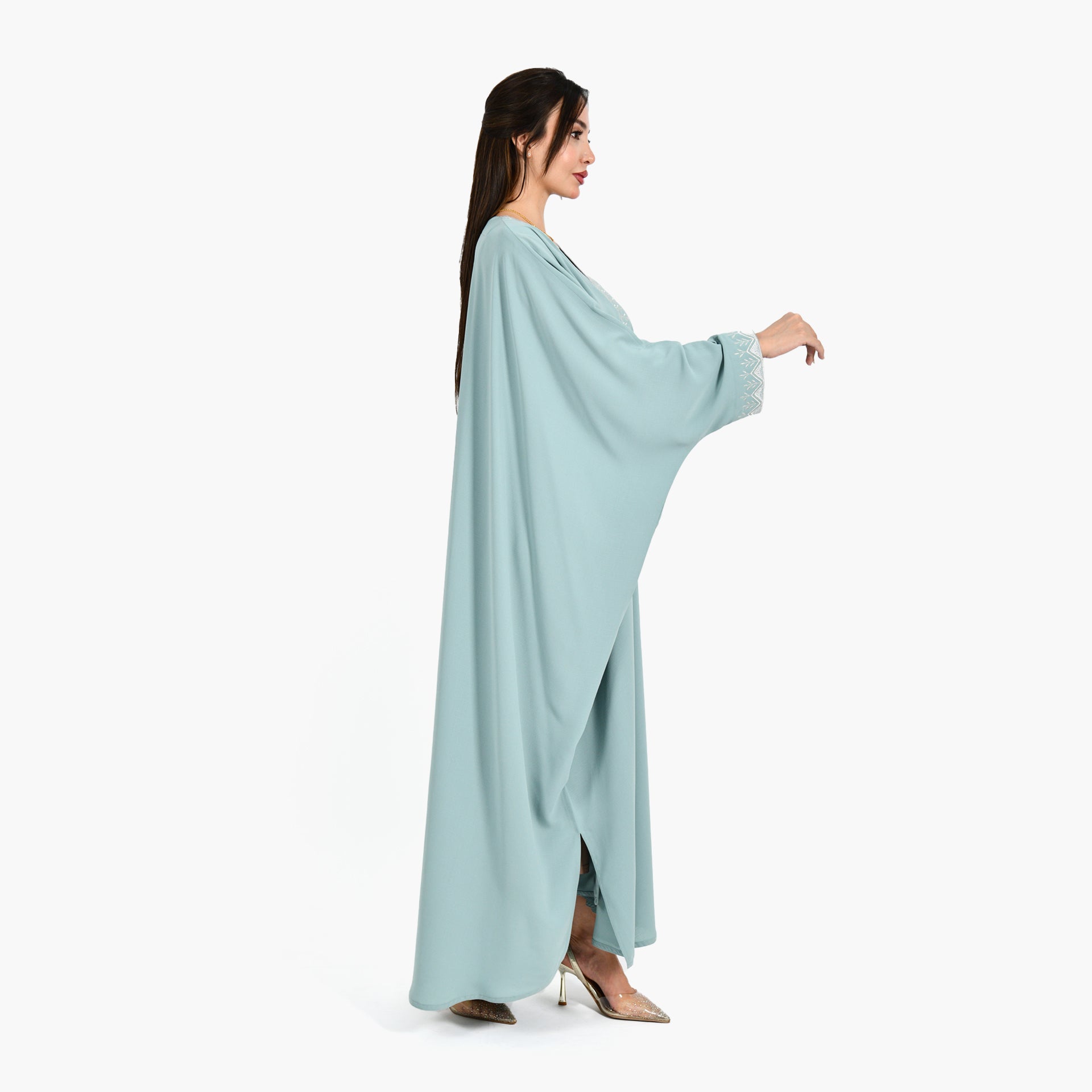 Hijazi Turquoise Abaya - Bisht Design