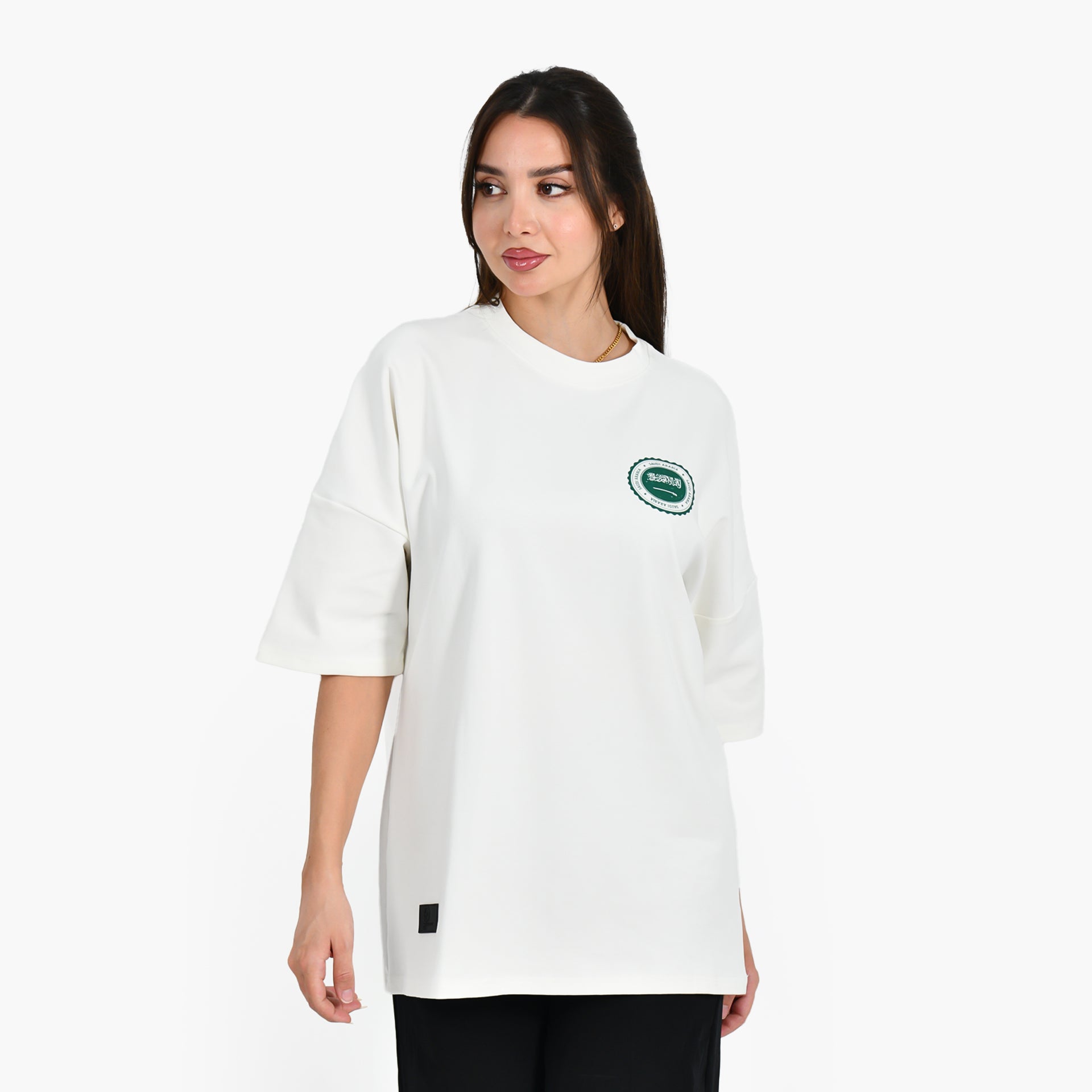 Unisex White Proud Saudi T-shirt by Pavone