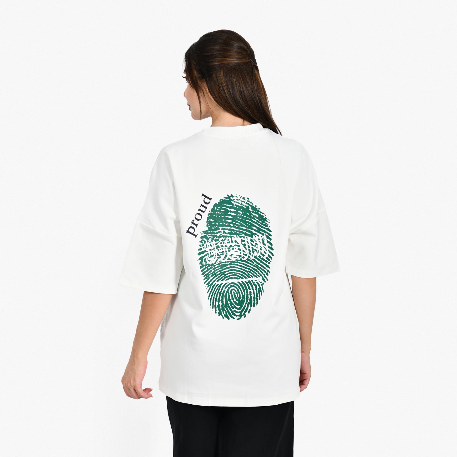 Unisex White Proud Saudi T-shirt by Pavone