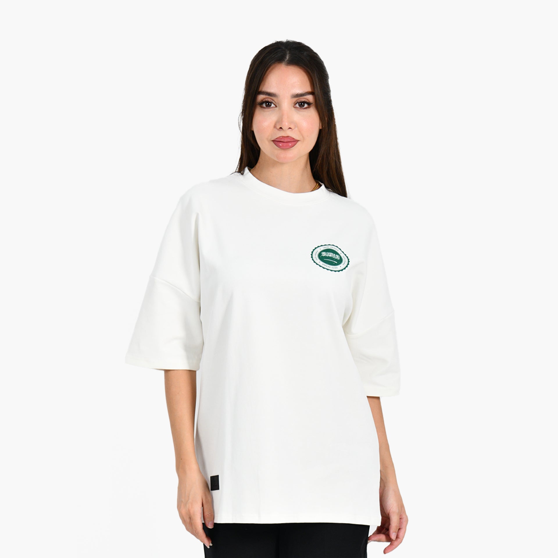 Unisex White Proud Saudi T-shirt by Pavone