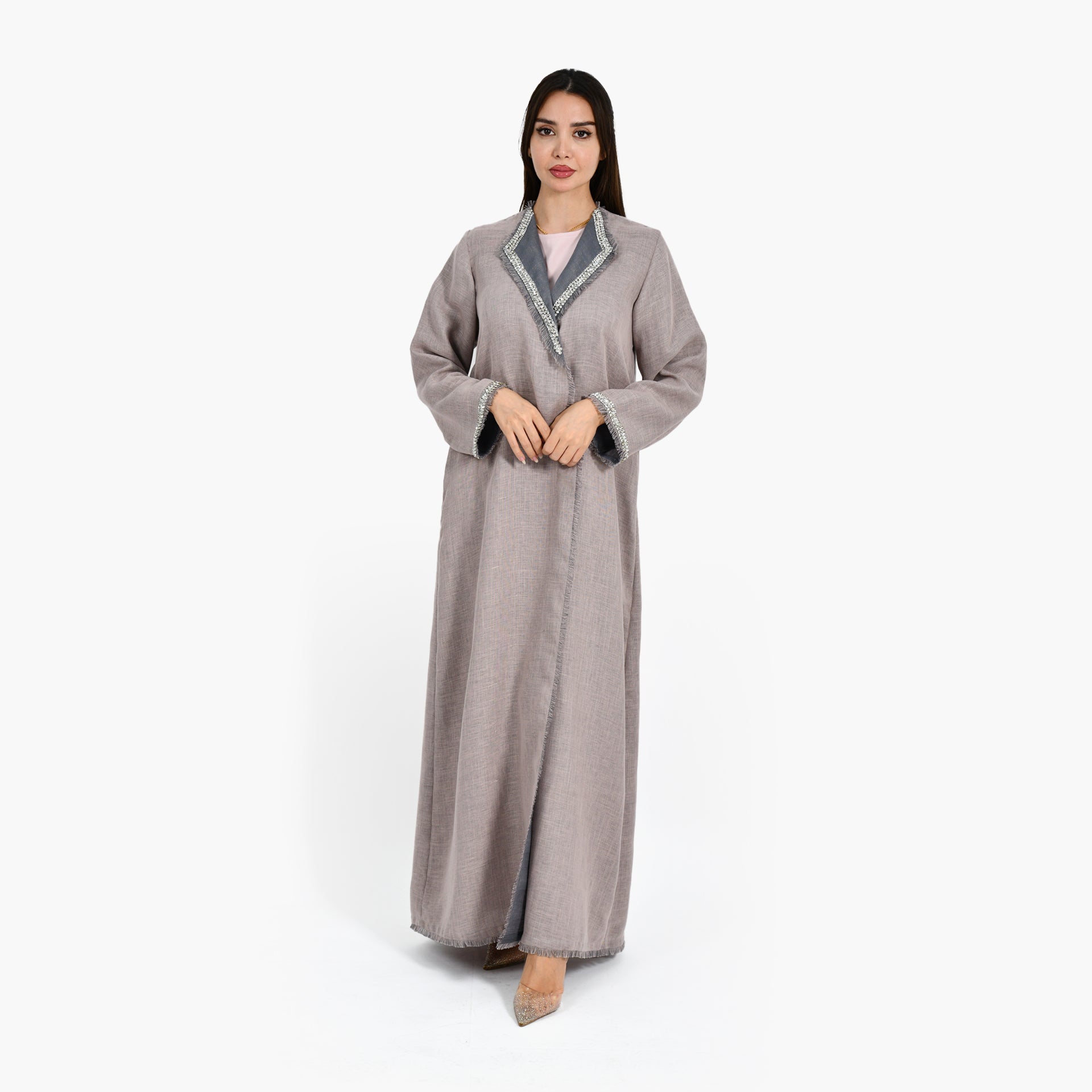 Light Purple Abaya with Inner Dress - Atelier Zuhra