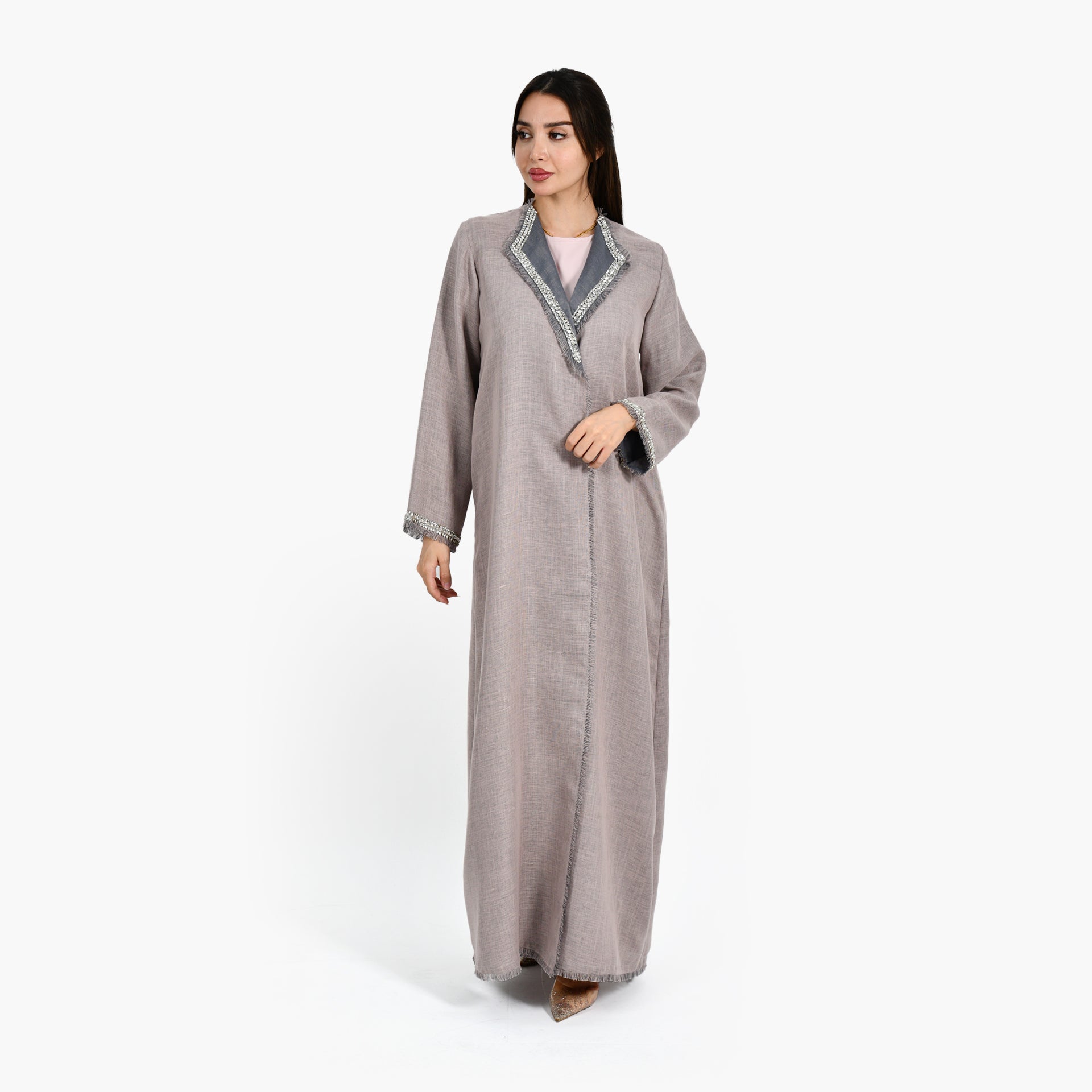 Light Purple Abaya with Inner Dress - Atelier Zuhra