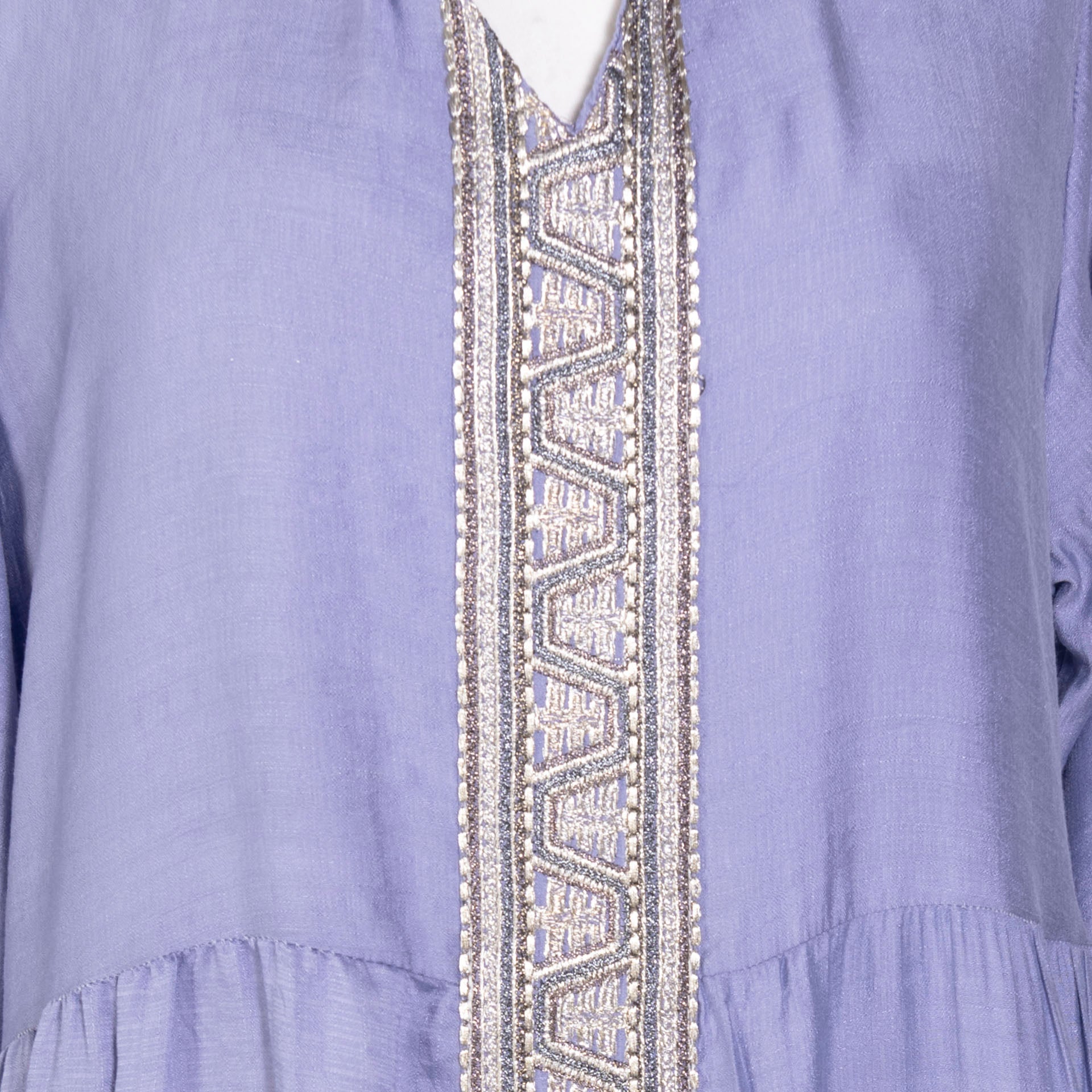 Purple Embroidery Abaya with a Collar From Darzah