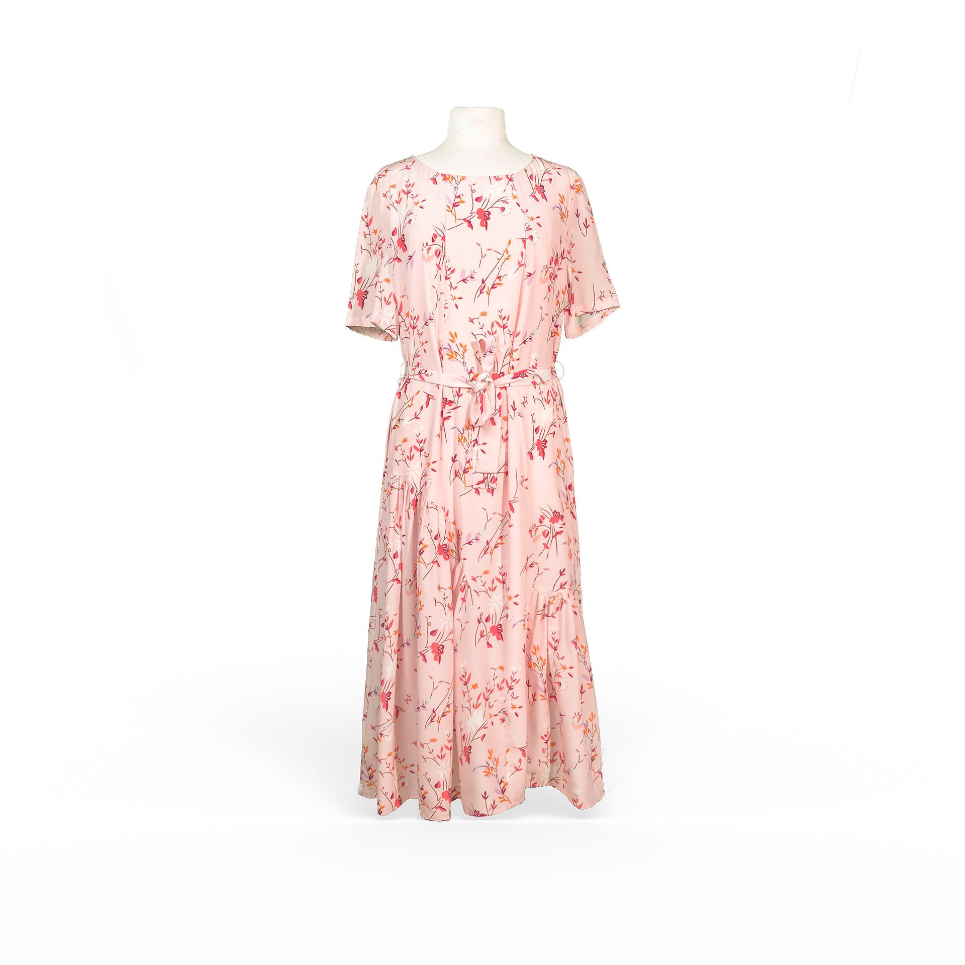 Pink Silk Floral Dress From Al Farrasha