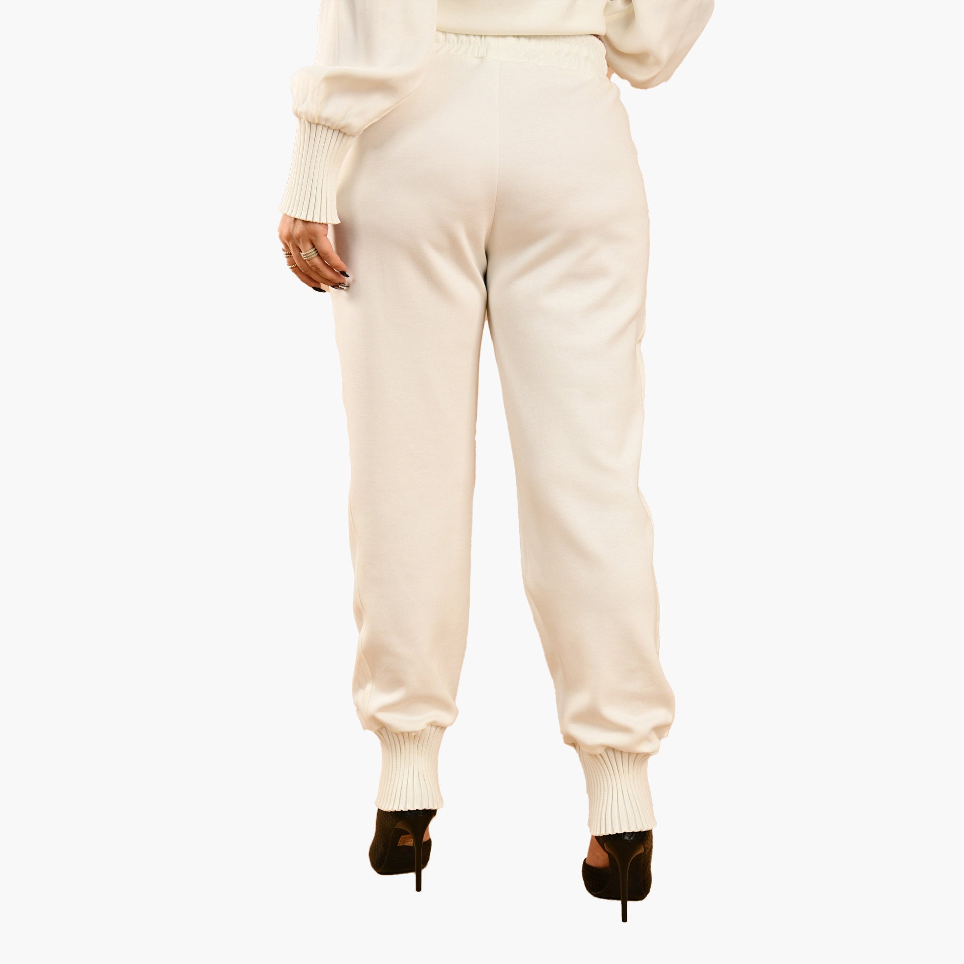 White Drawstring Sweatpants by WECRE8