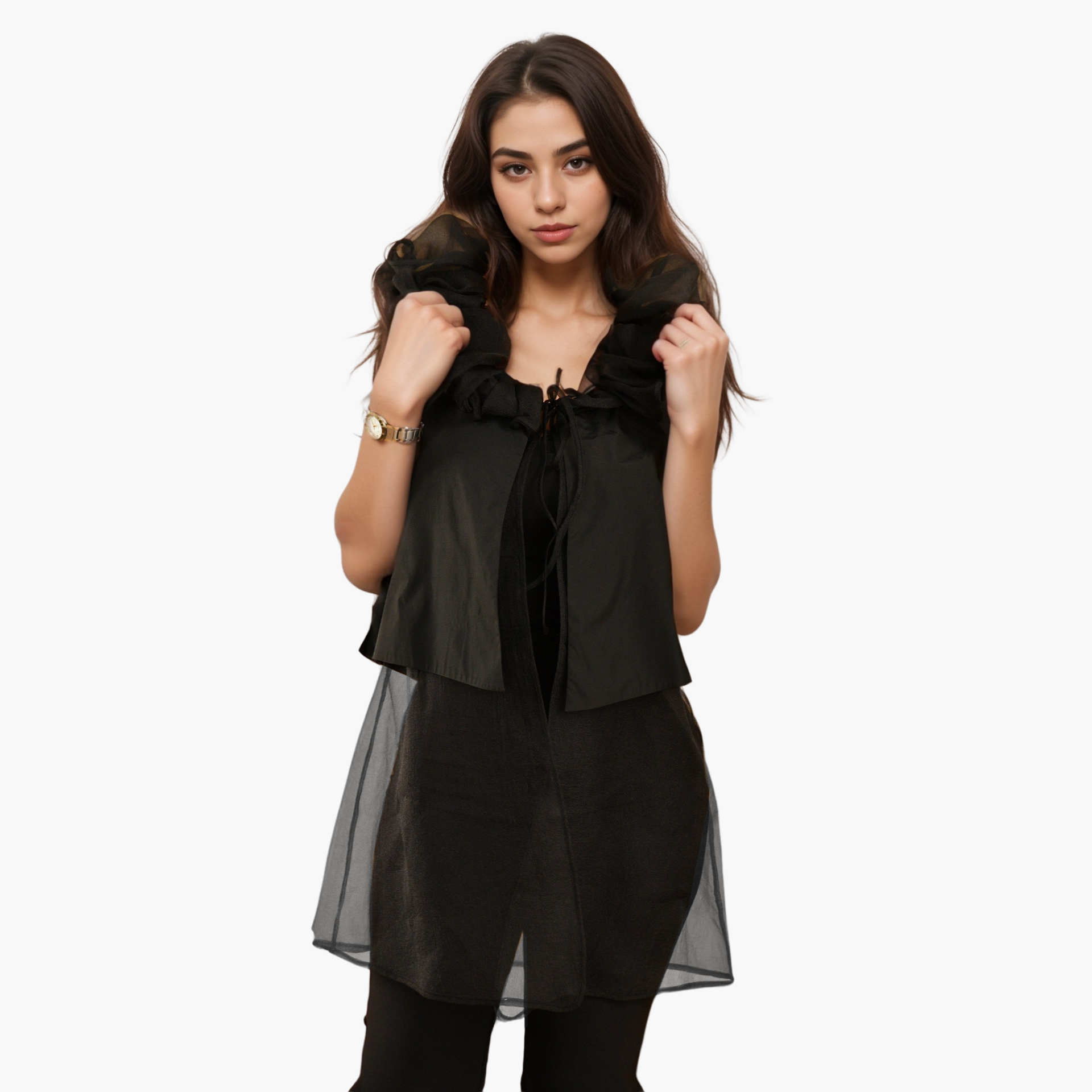 Black Ruffled Top by WECRE8