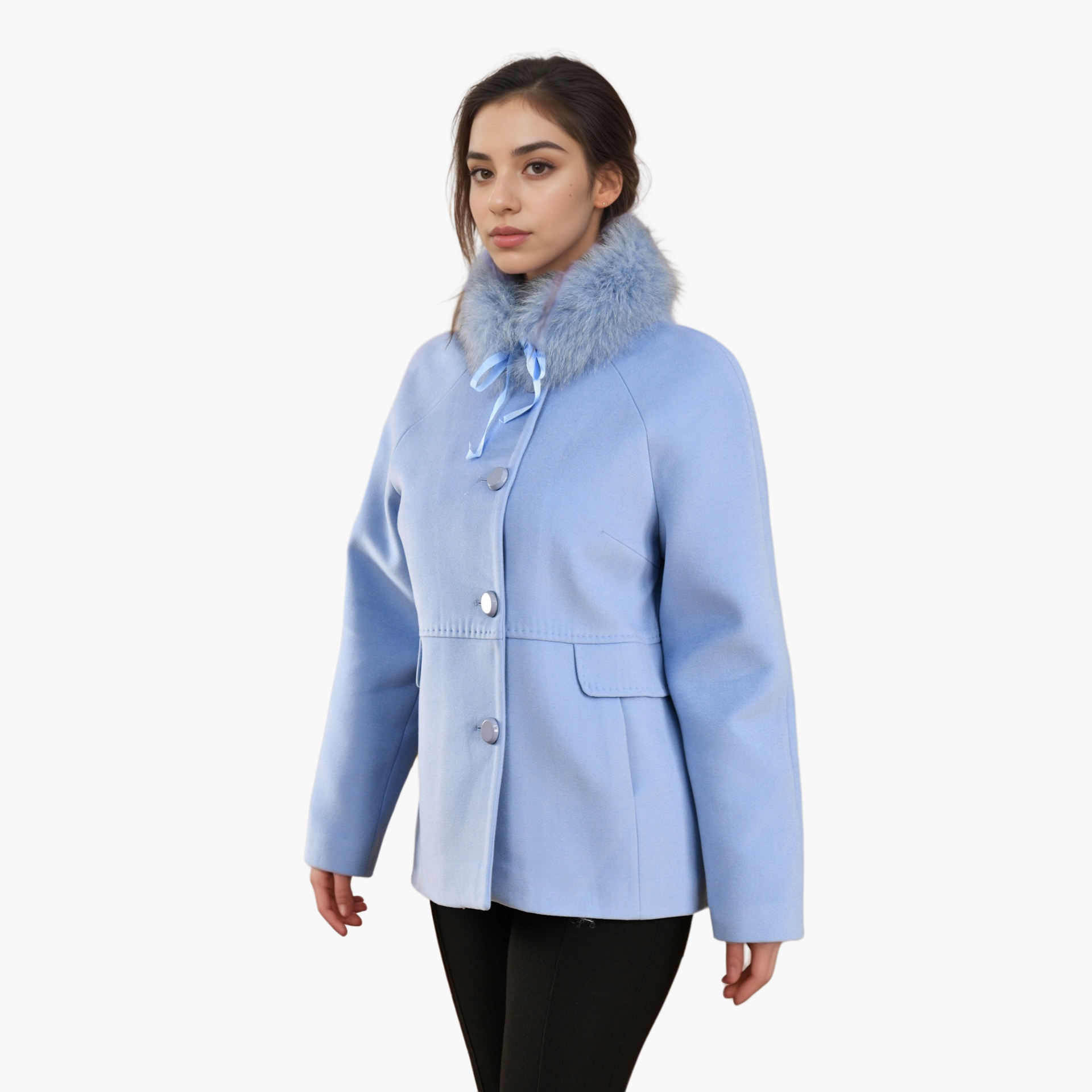 Blue Faux Coat by WECRE8