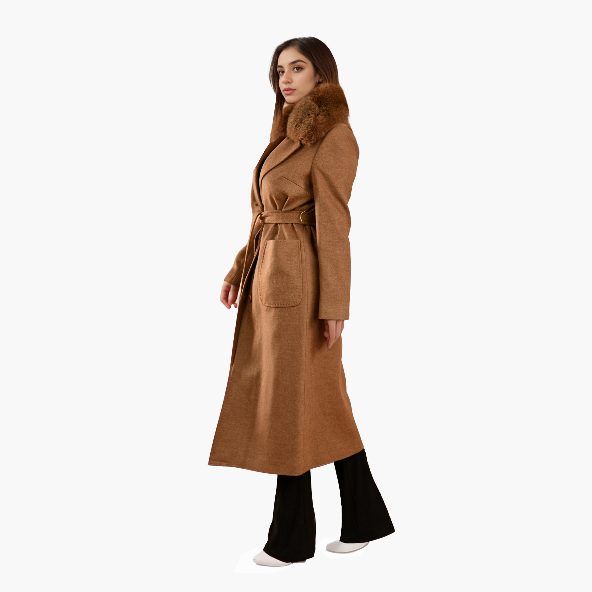 Camel Cashmere Blend Coat by WECRE8