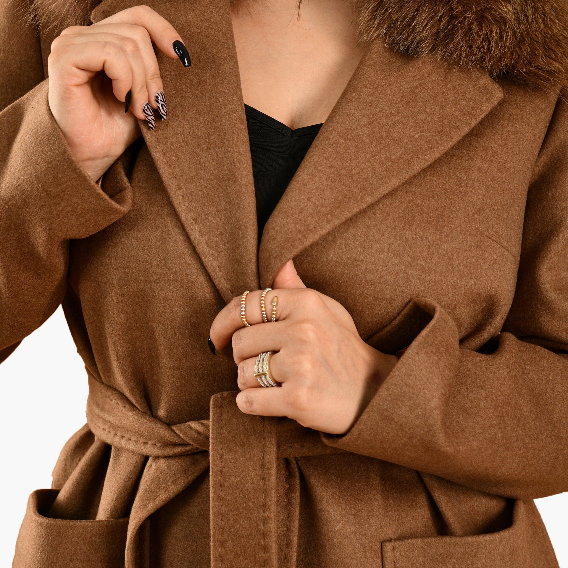 Camel Cashmere Blend Coat by WECRE8