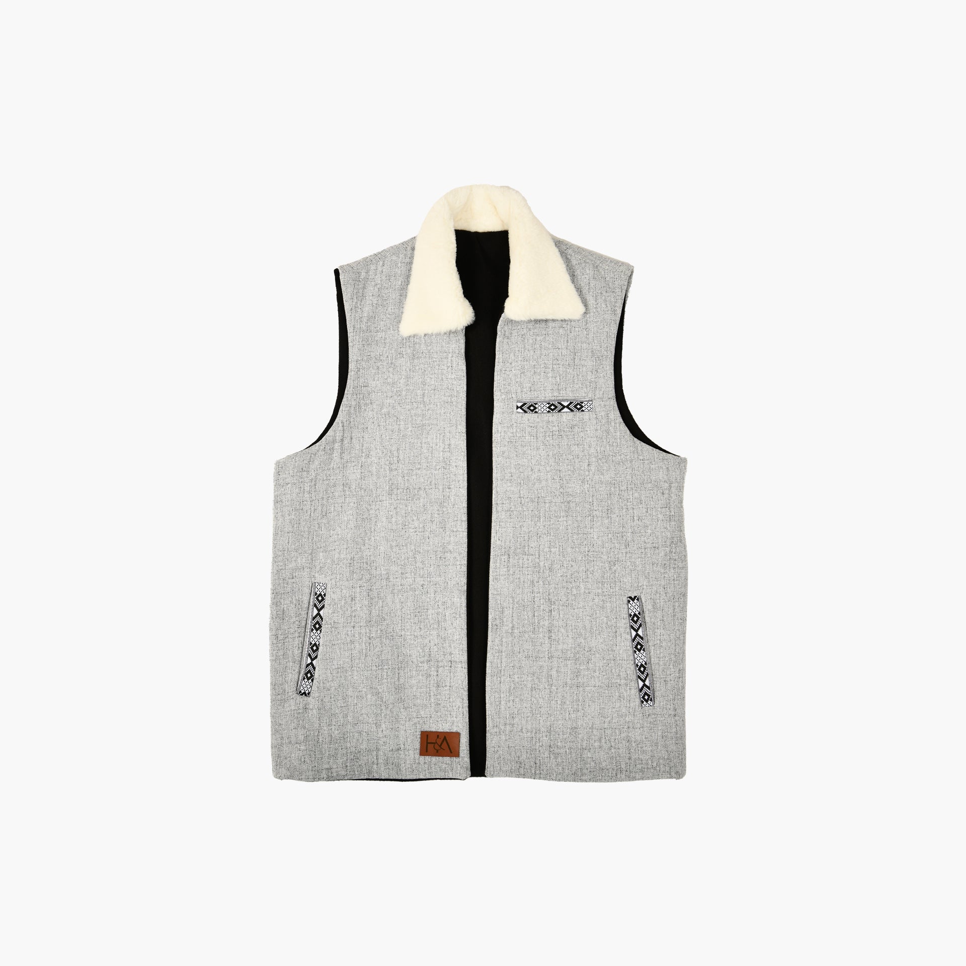 Men's Drak Gray and Black Double-Face Sederi Vest by H&A