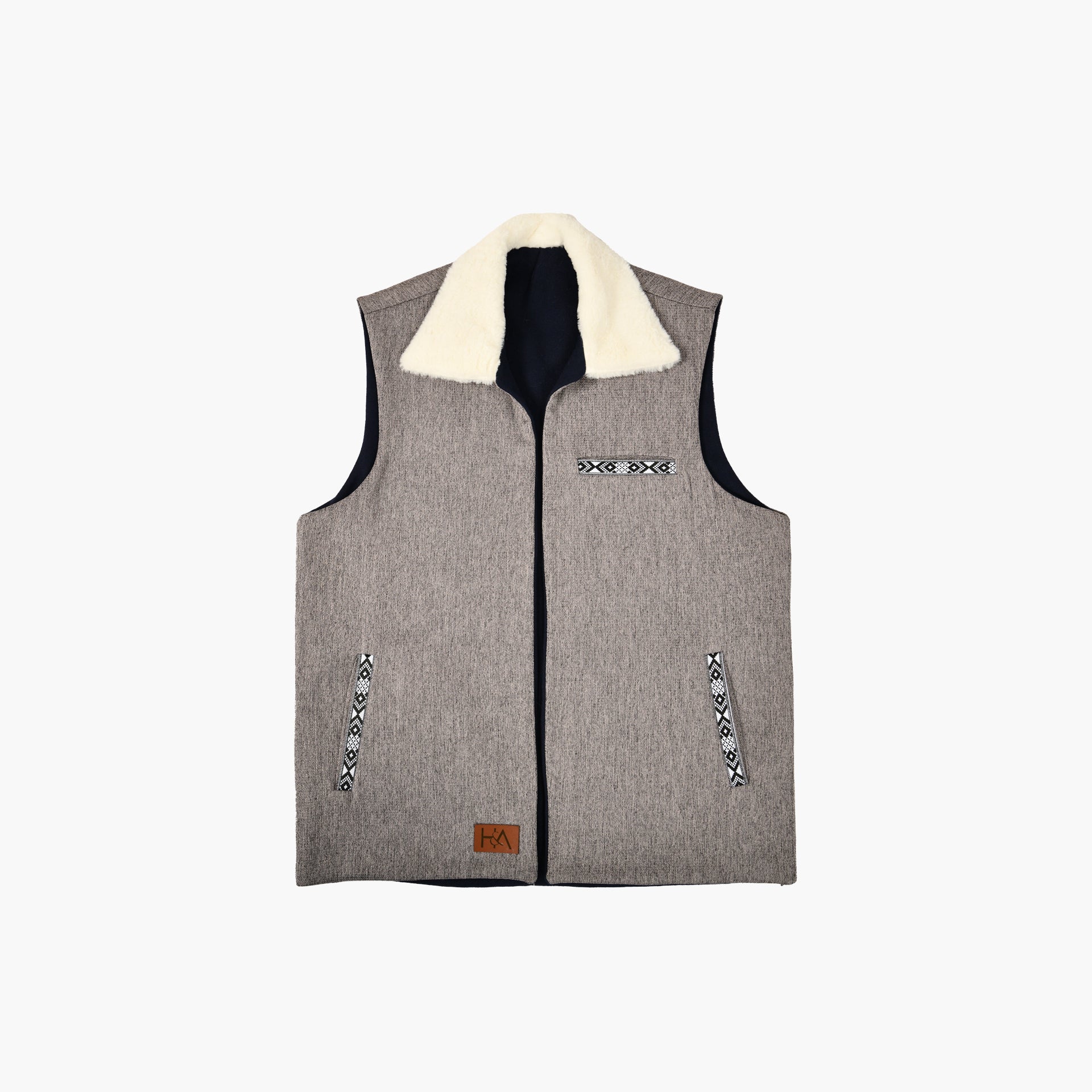 Men's Black and Gray Double-Face Sederi Vest by H&A