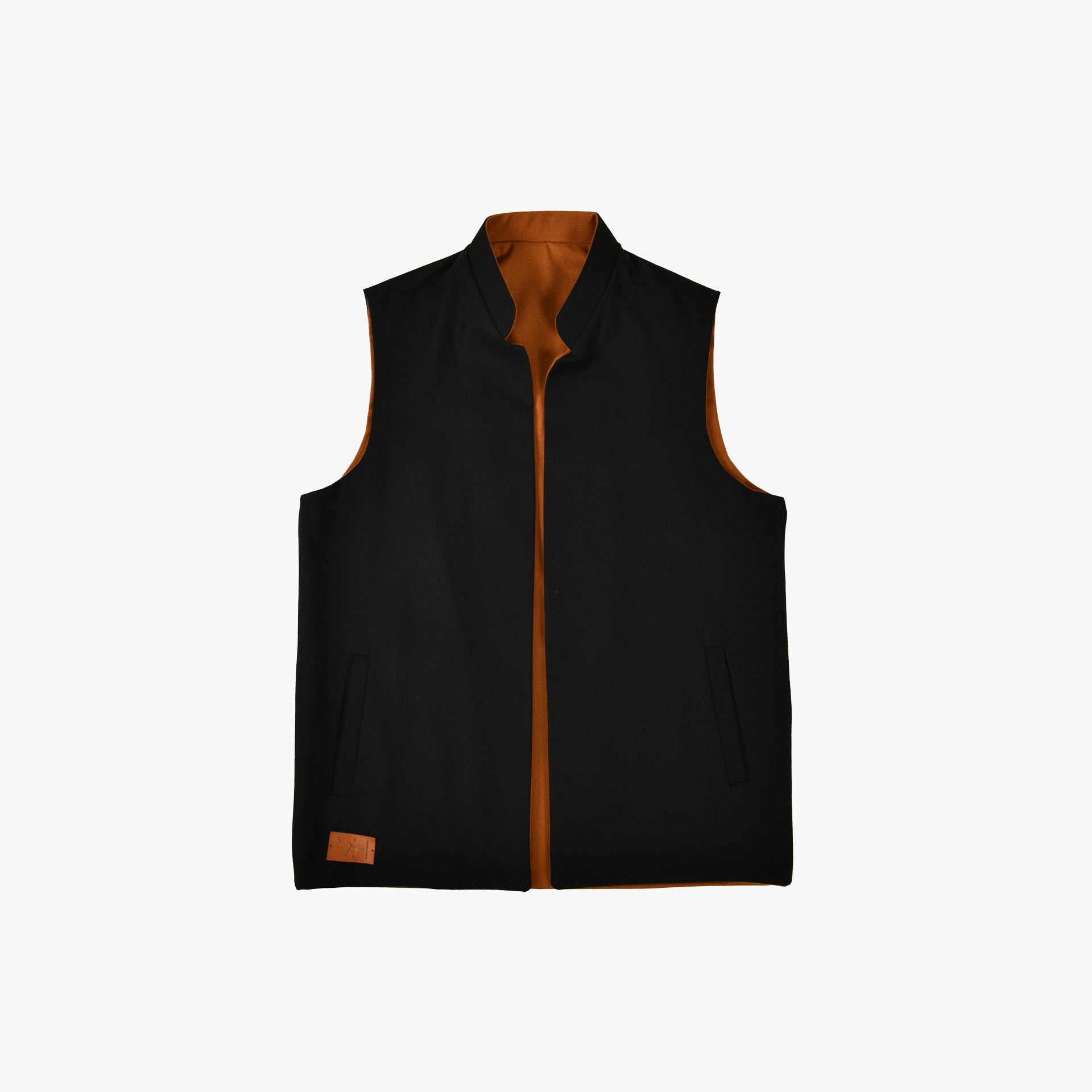 Men's Black and Brown Double-Face Sederi Vest by H&A